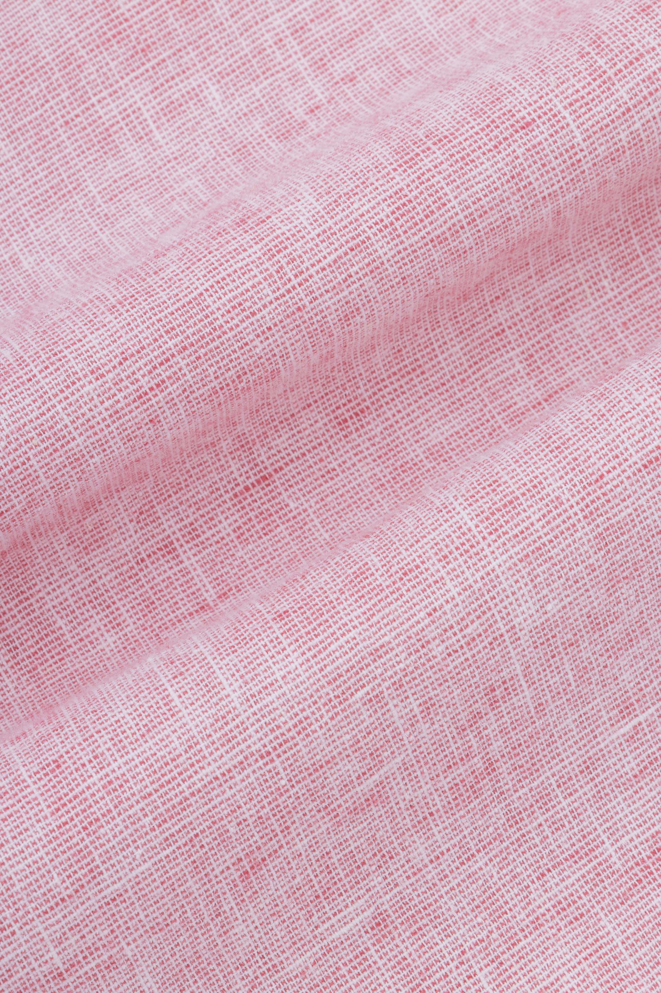 Light Rose Linen Blend Smart Casual Shirt