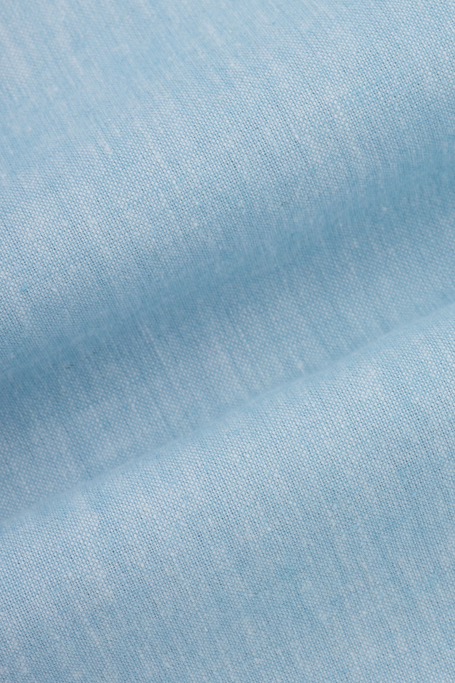 Light Blue Linen Blend Smart Casual Shirt