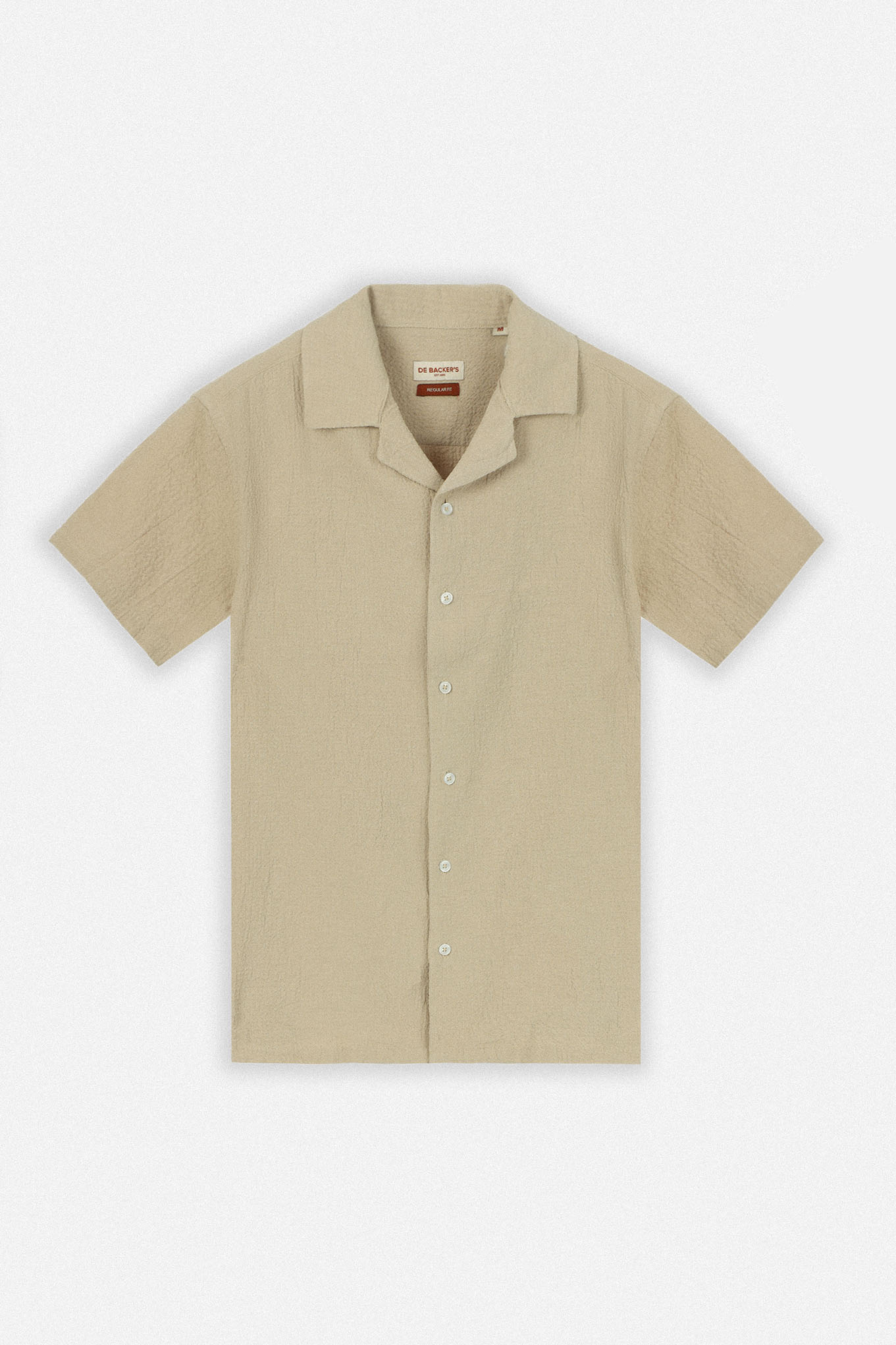 Jacquard Dark Beige Short Sleeves Shirt