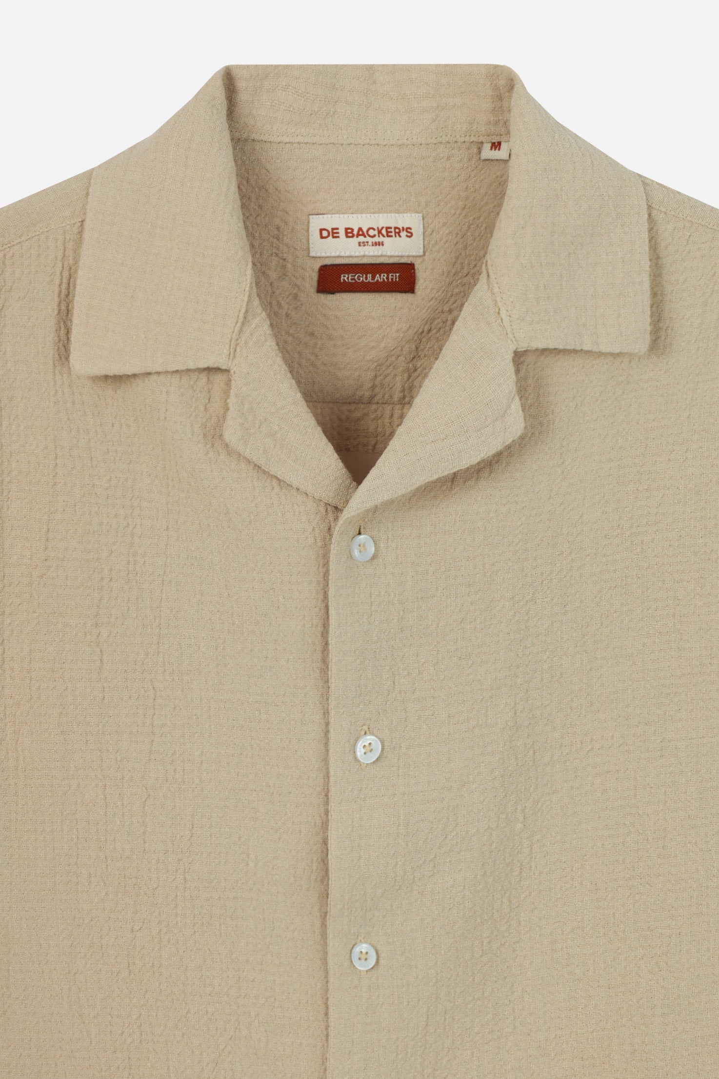 Jacquard Dark Beige Short Sleeves Shirt