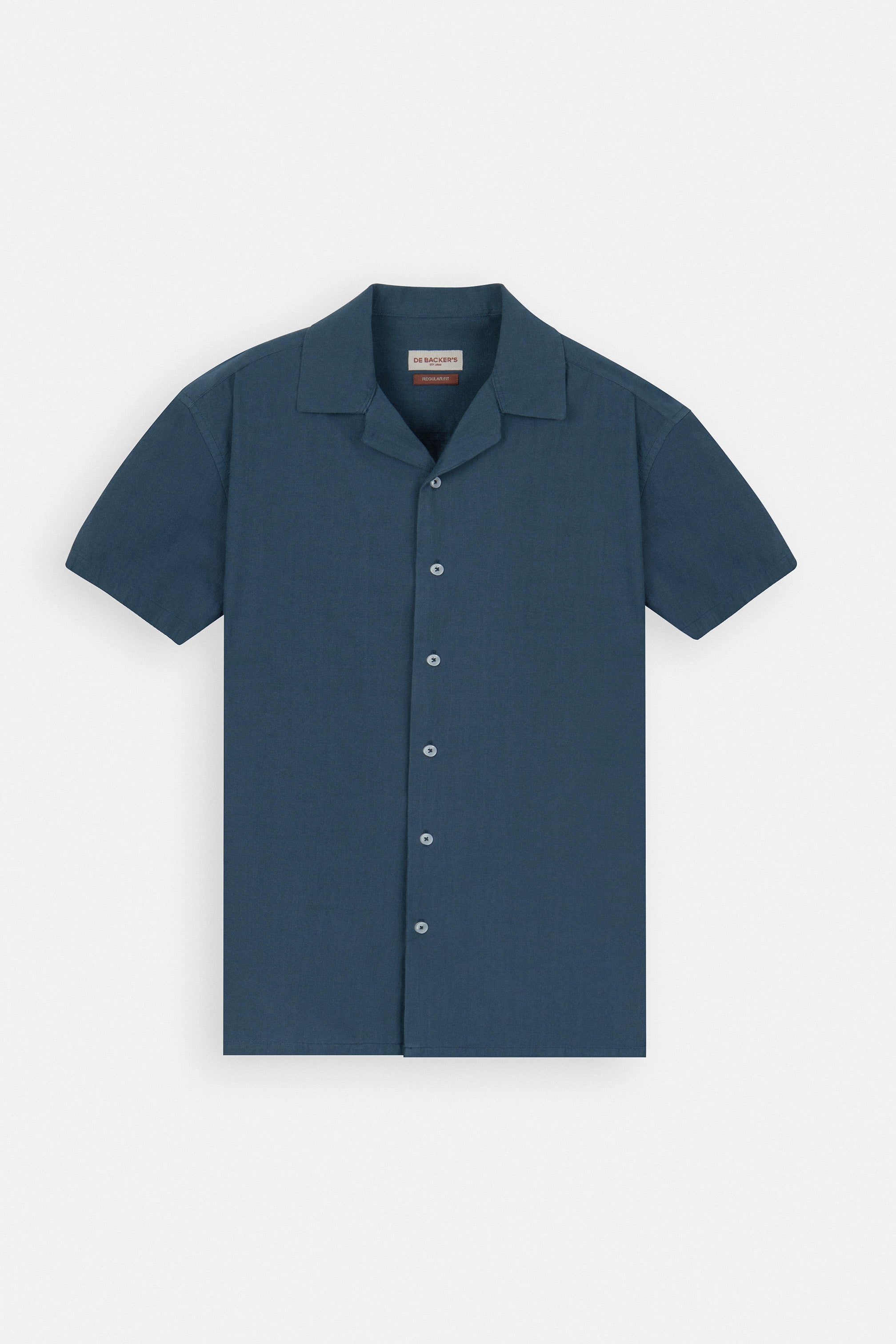 Blue Wood Short Sleeves Shirt