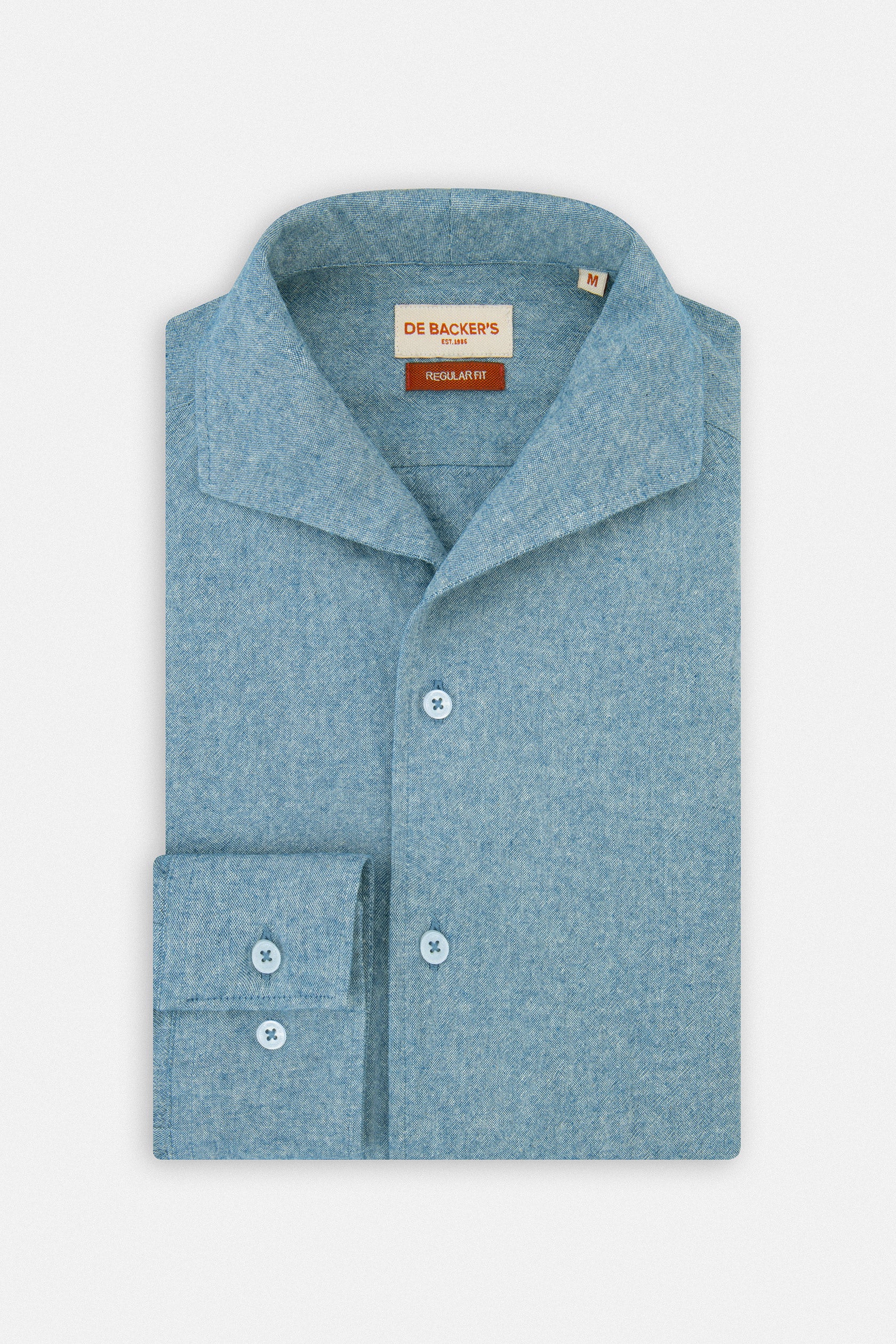 Light Teal Blue Linen Blend Casual Shirt