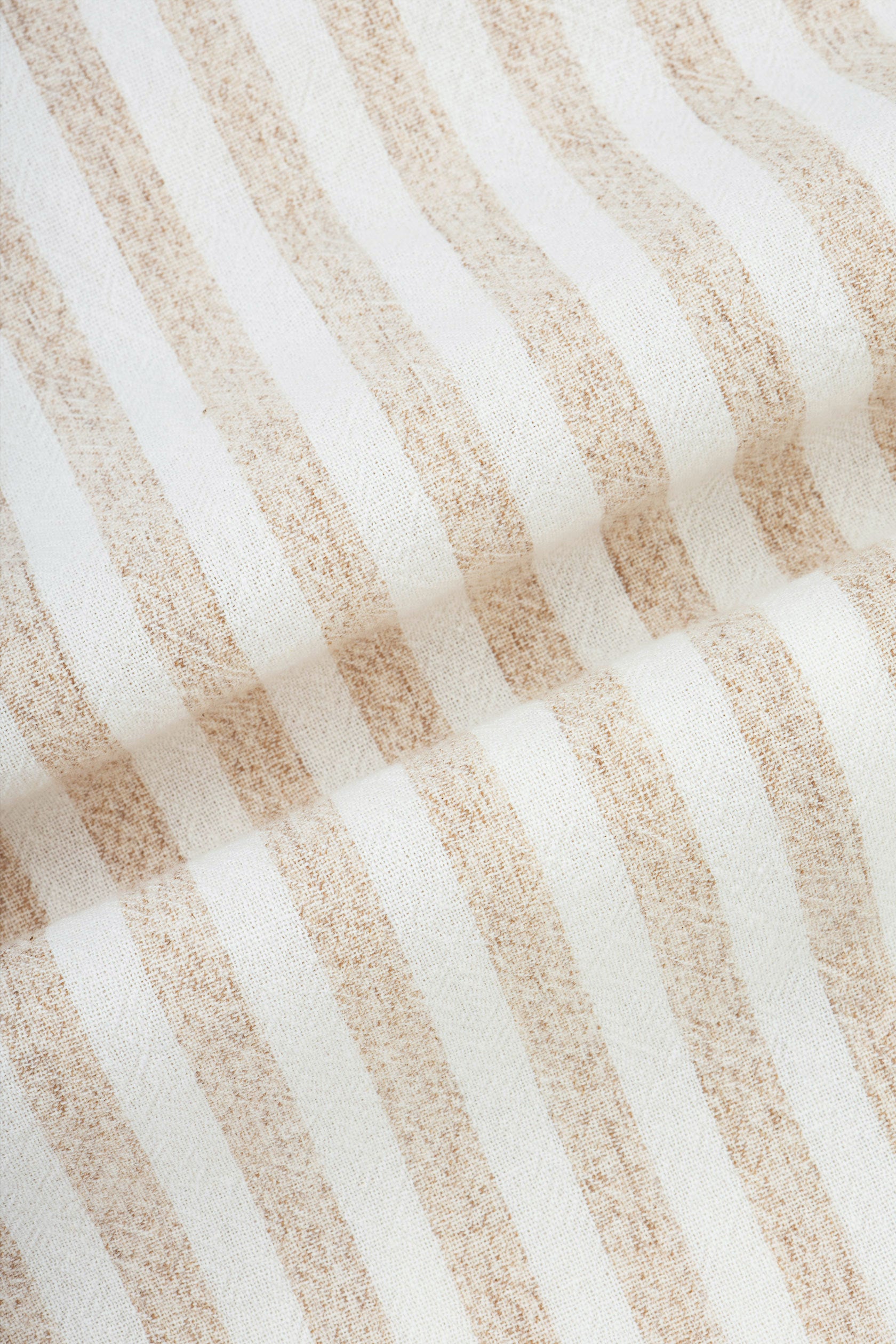 Striped Beige Linen Blend Casual Shirt