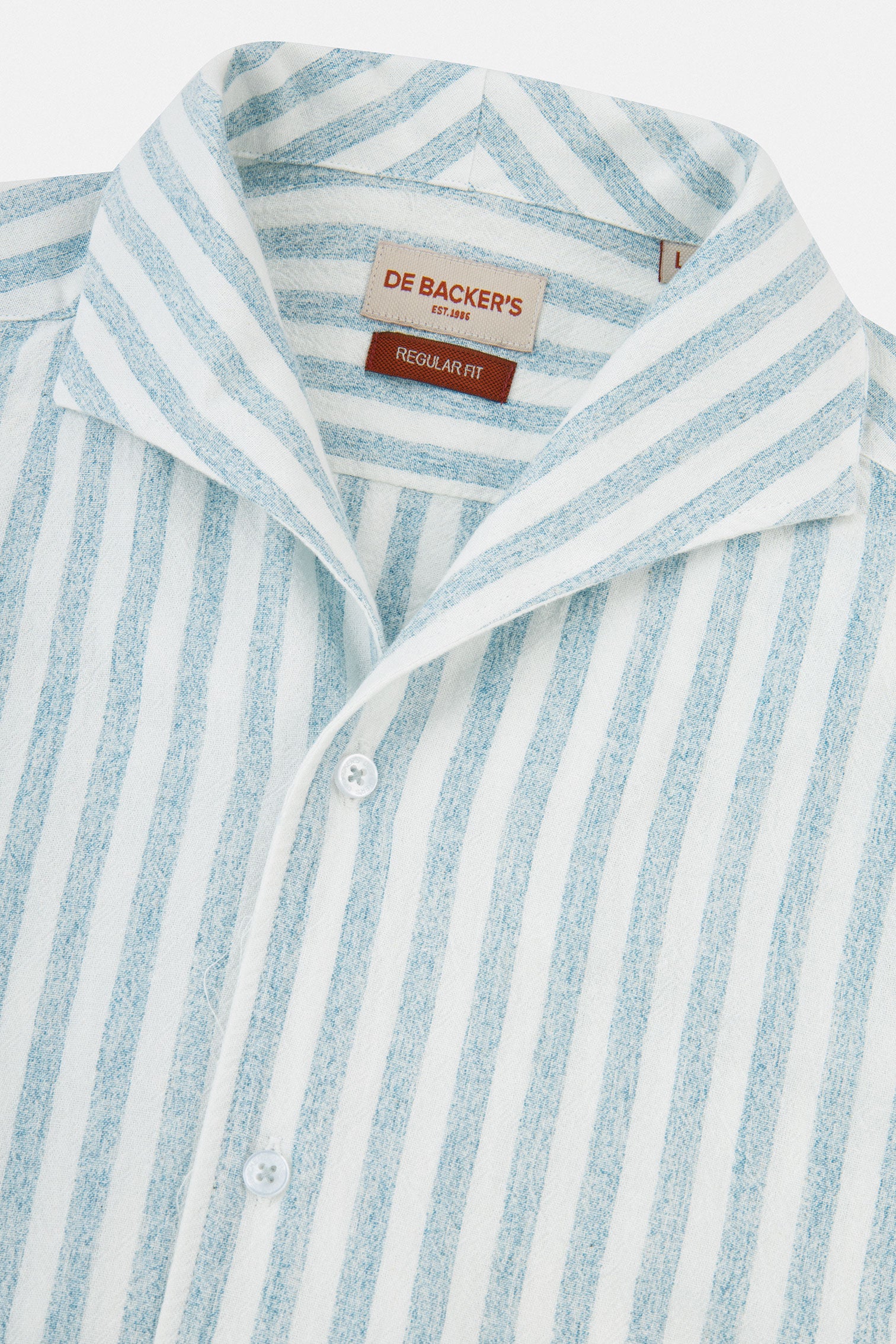 Striped Light Blue Linen Blend Casual Shirt