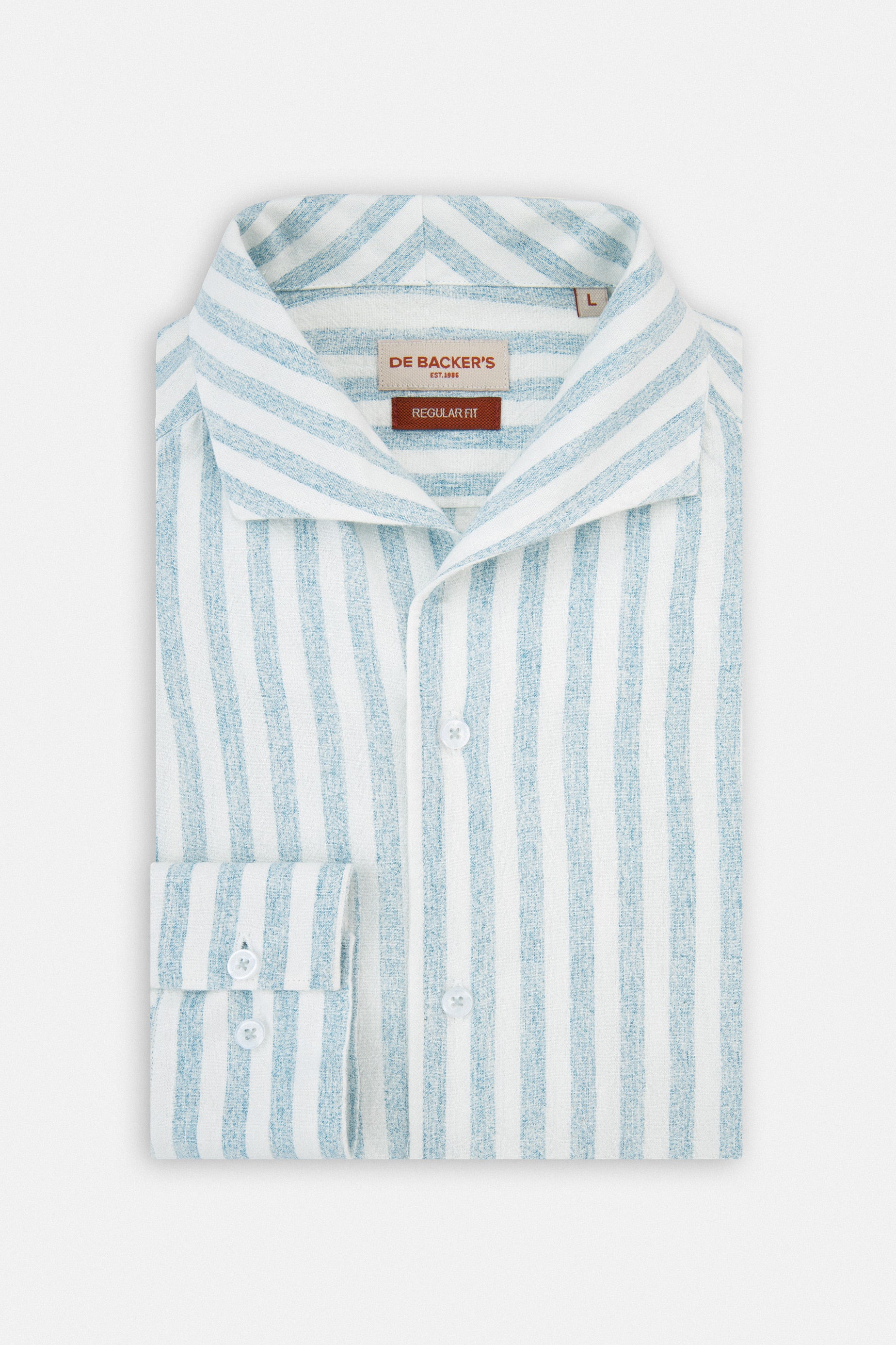 Striped Light Blue Linen Blend Casual Shirt
