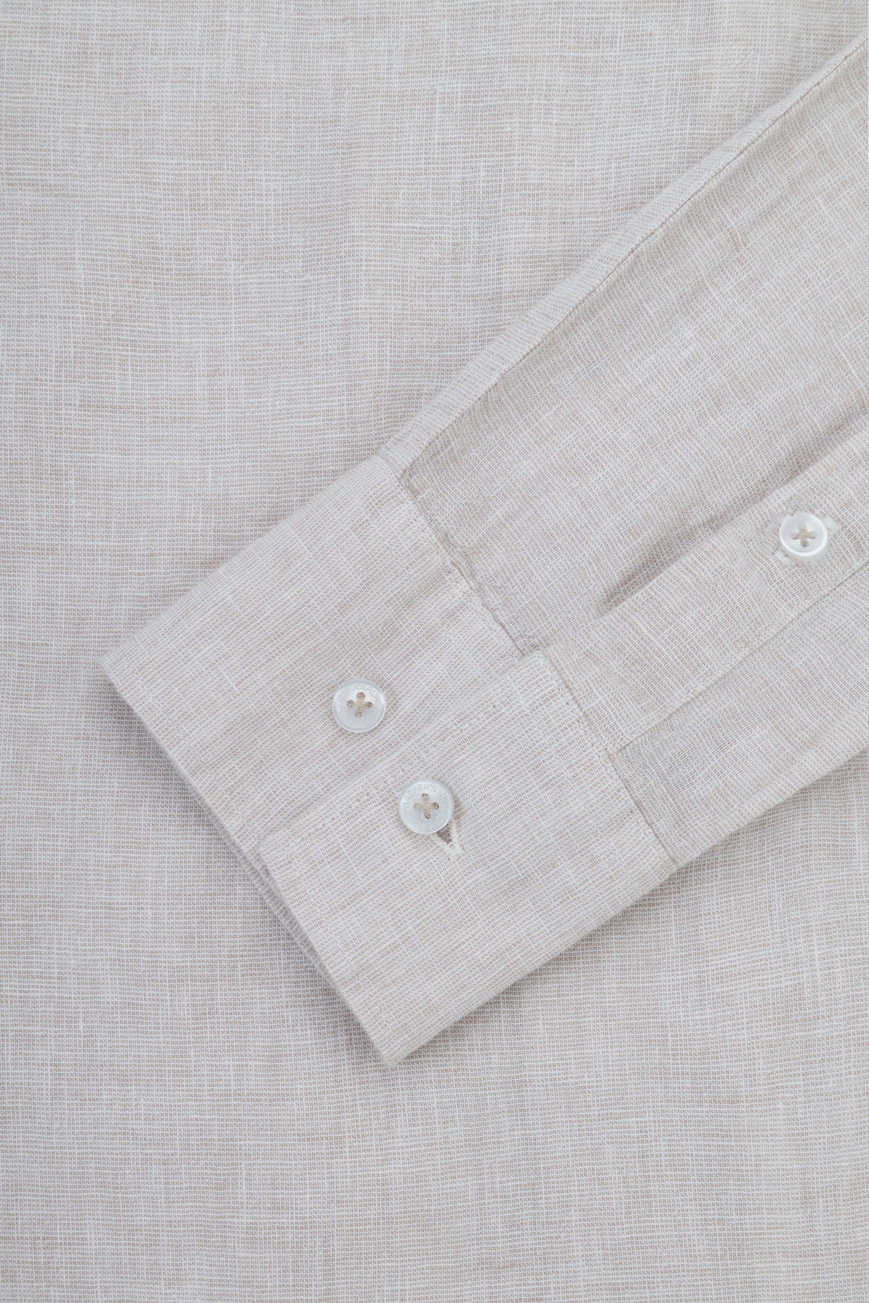 Light Beige Linen Blend Casual Shirt