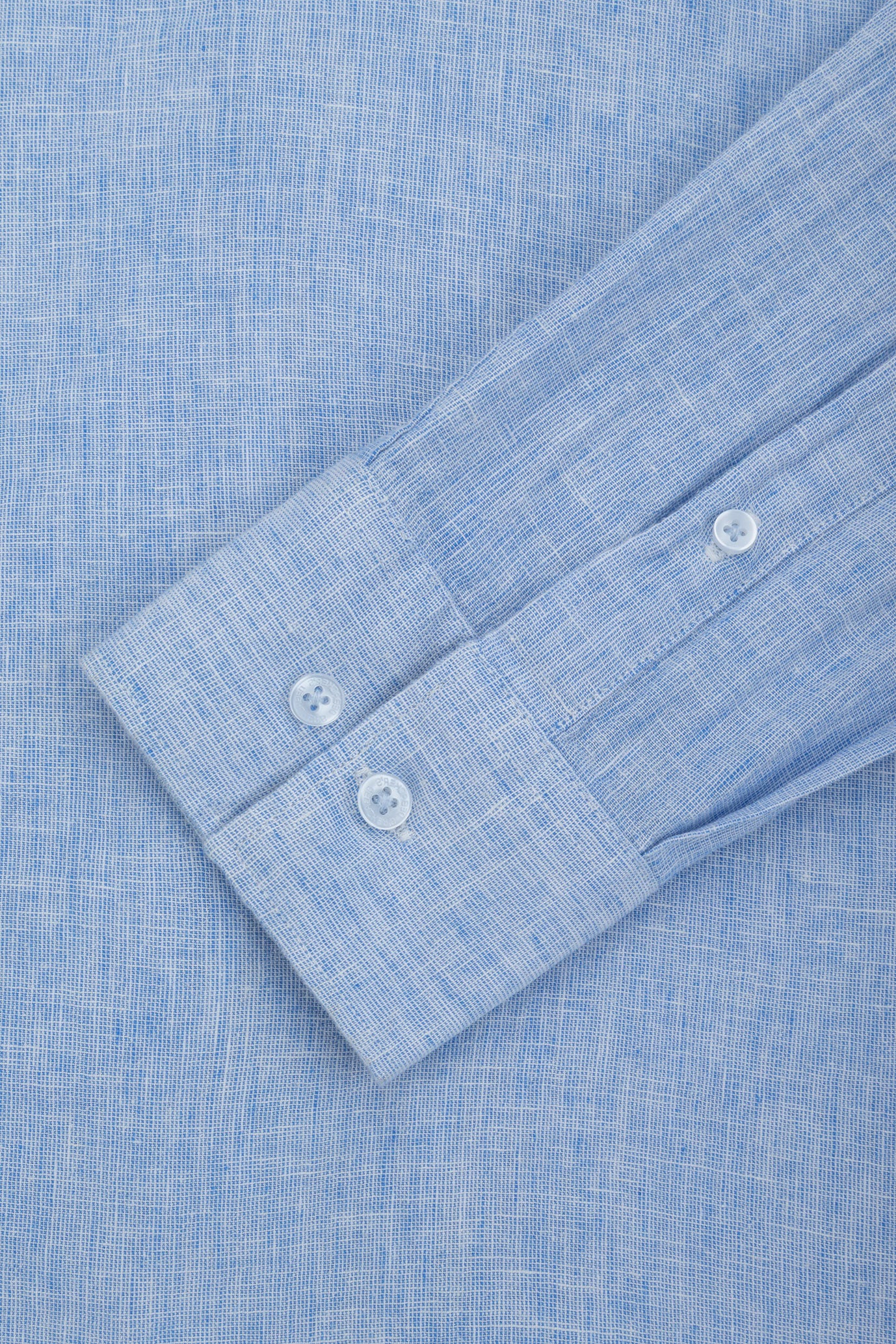 Light Blue Linen Blend Casual Shirt