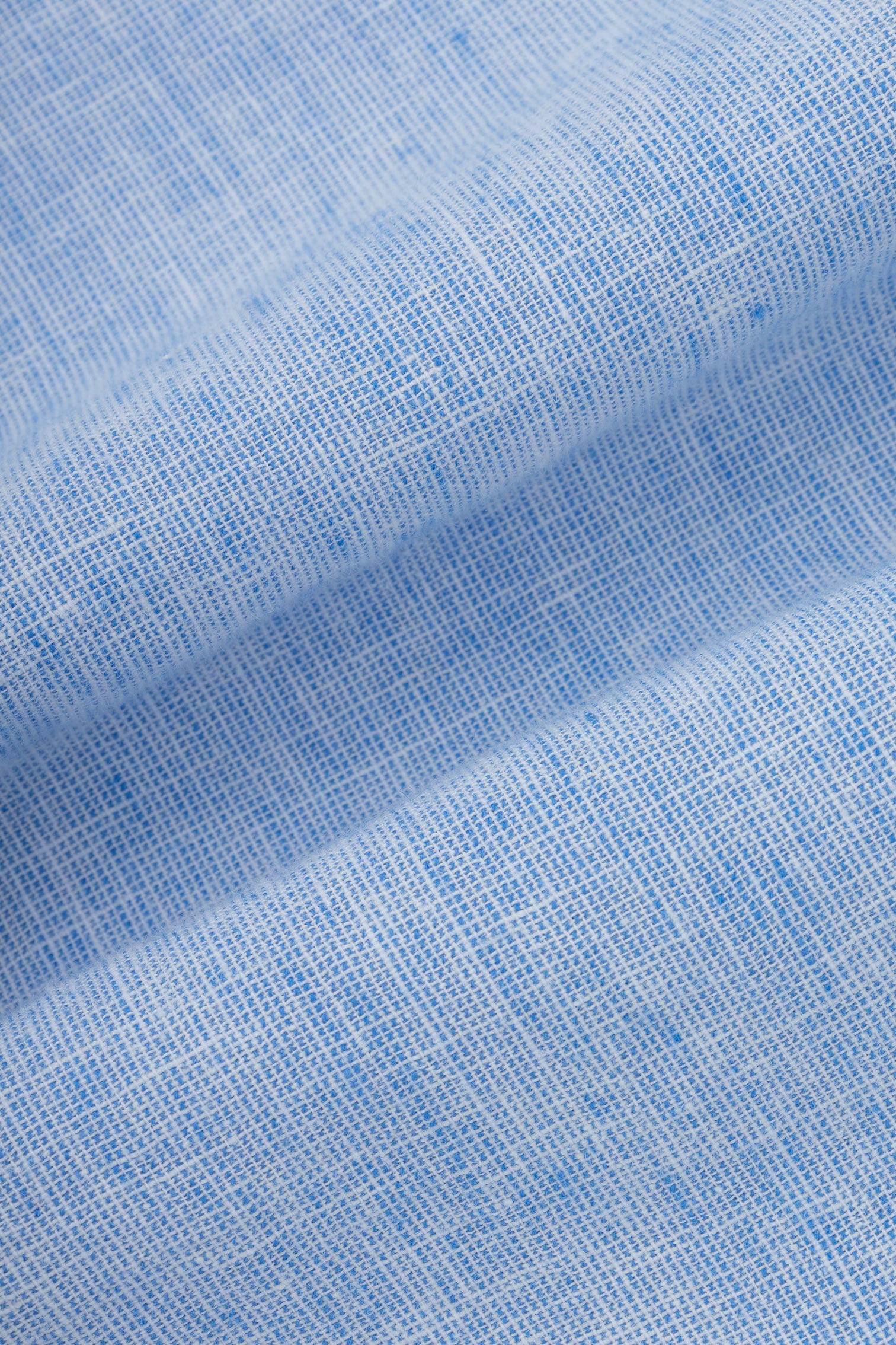 Light Blue Linen Blend Casual Shirt