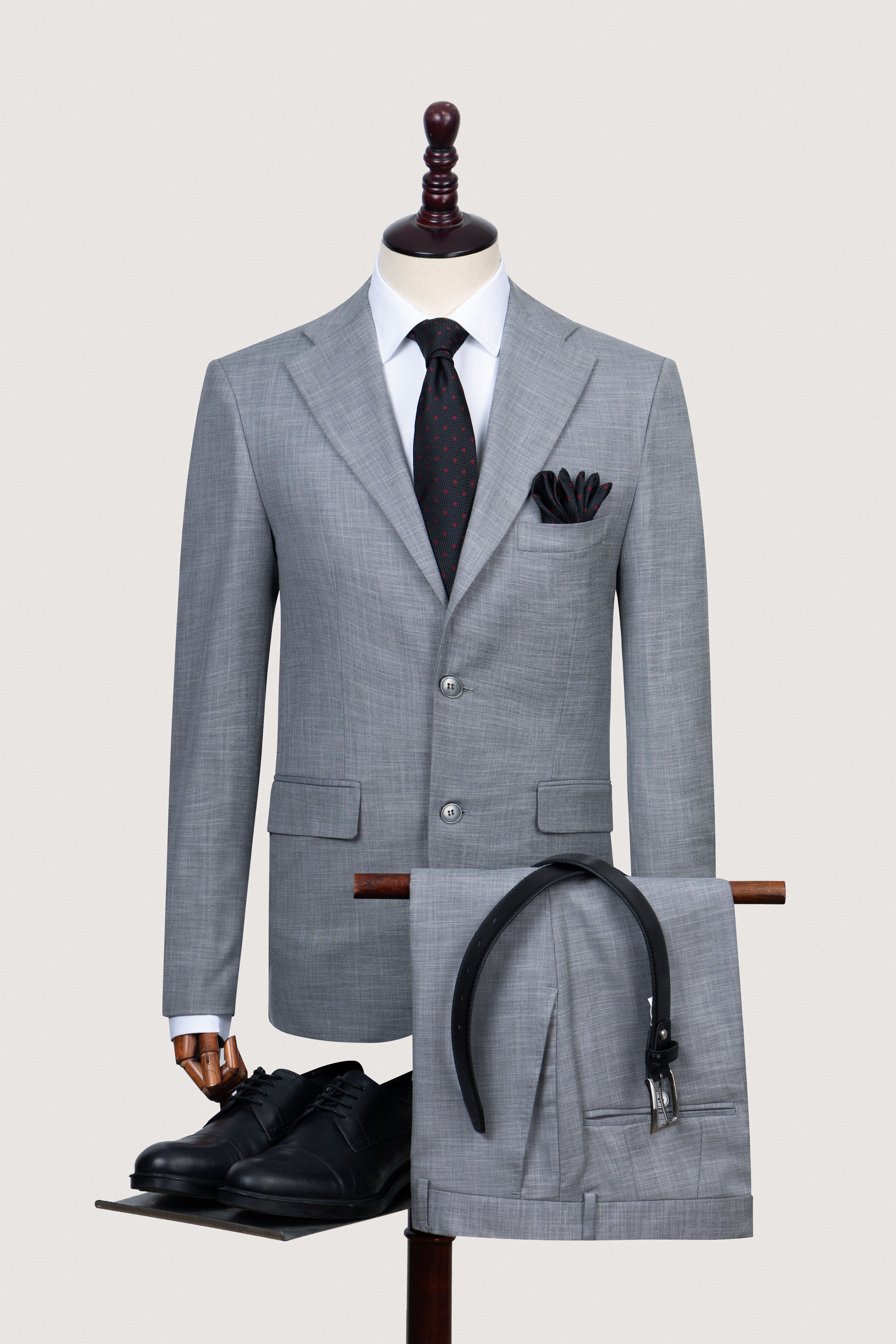 Light Gray Patterned Classic Suit