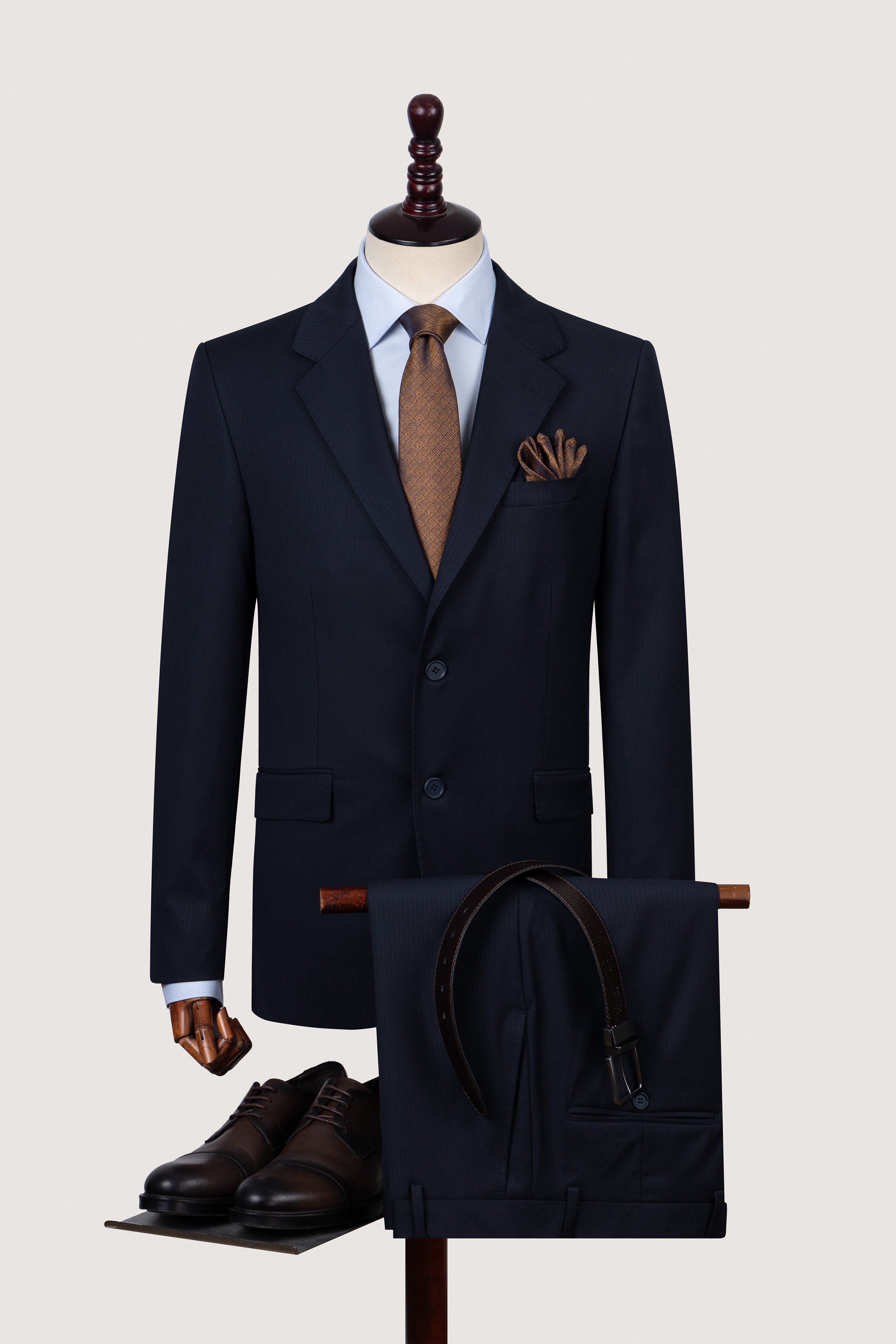 Navy Striped Classic Suit