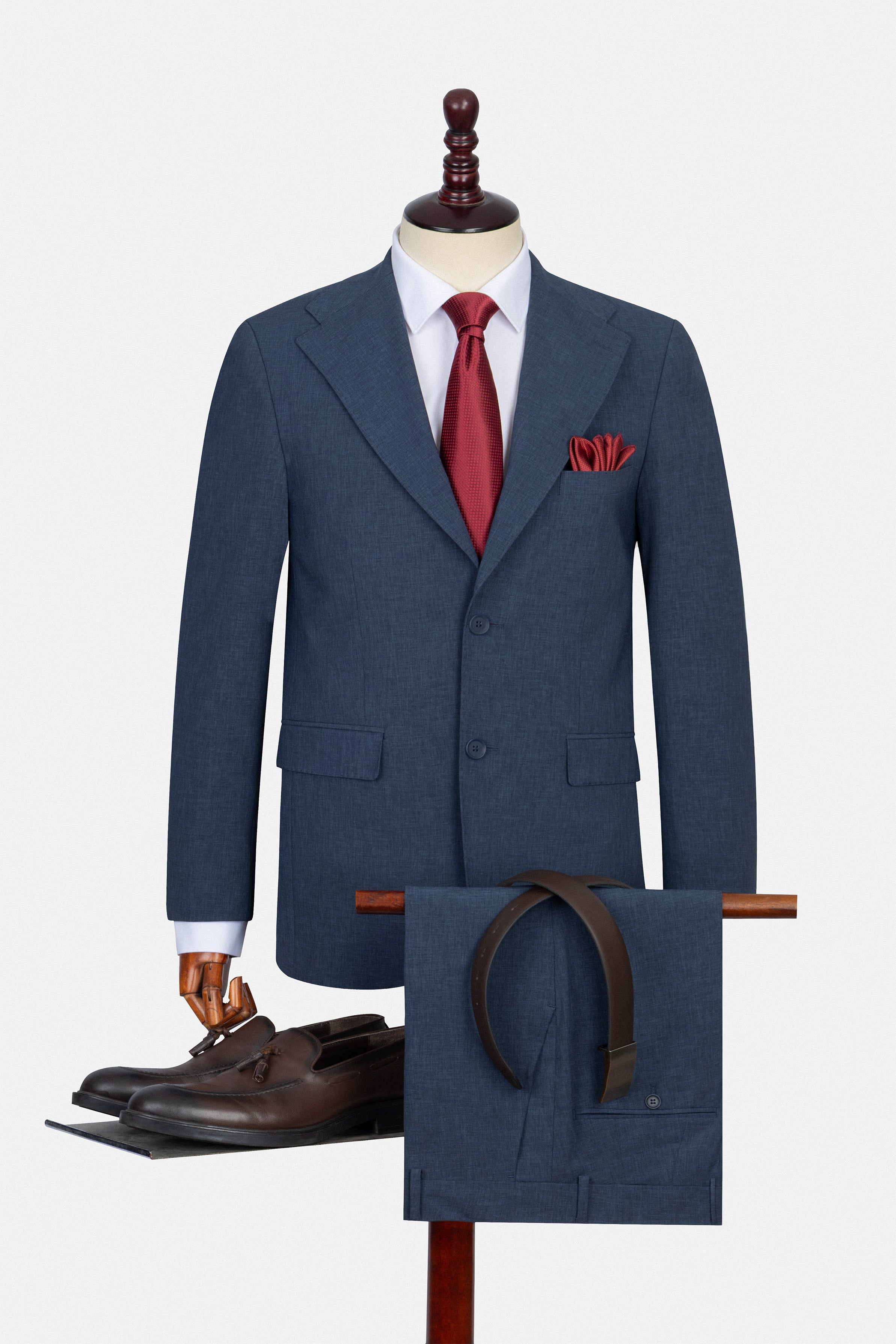 Patterned Navy Suit