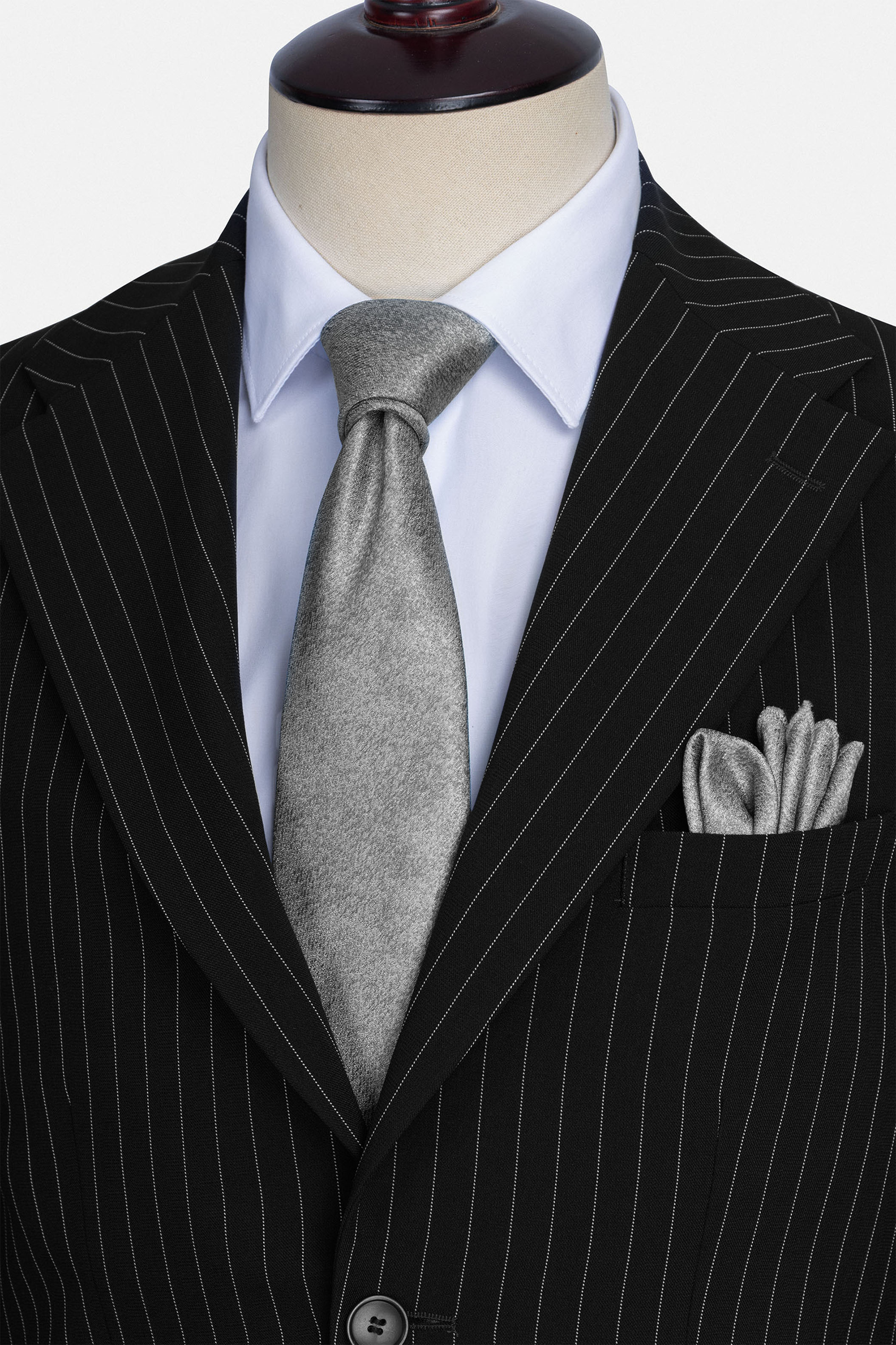 Striped Black Formal Suit