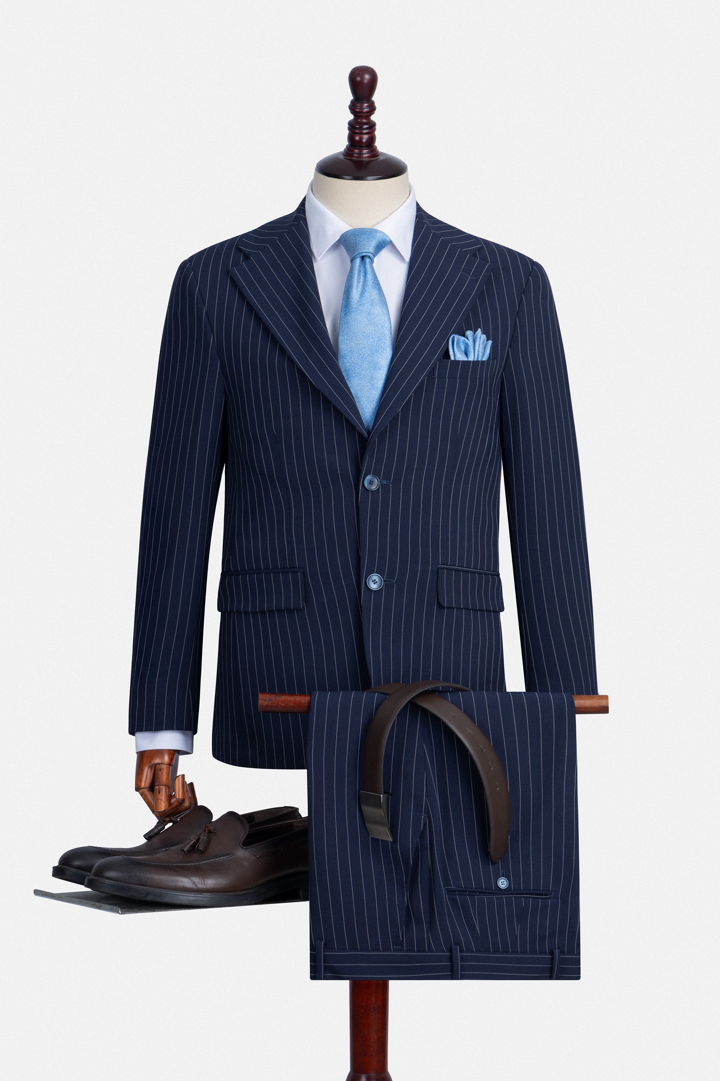 Striped Navy Formal Suit