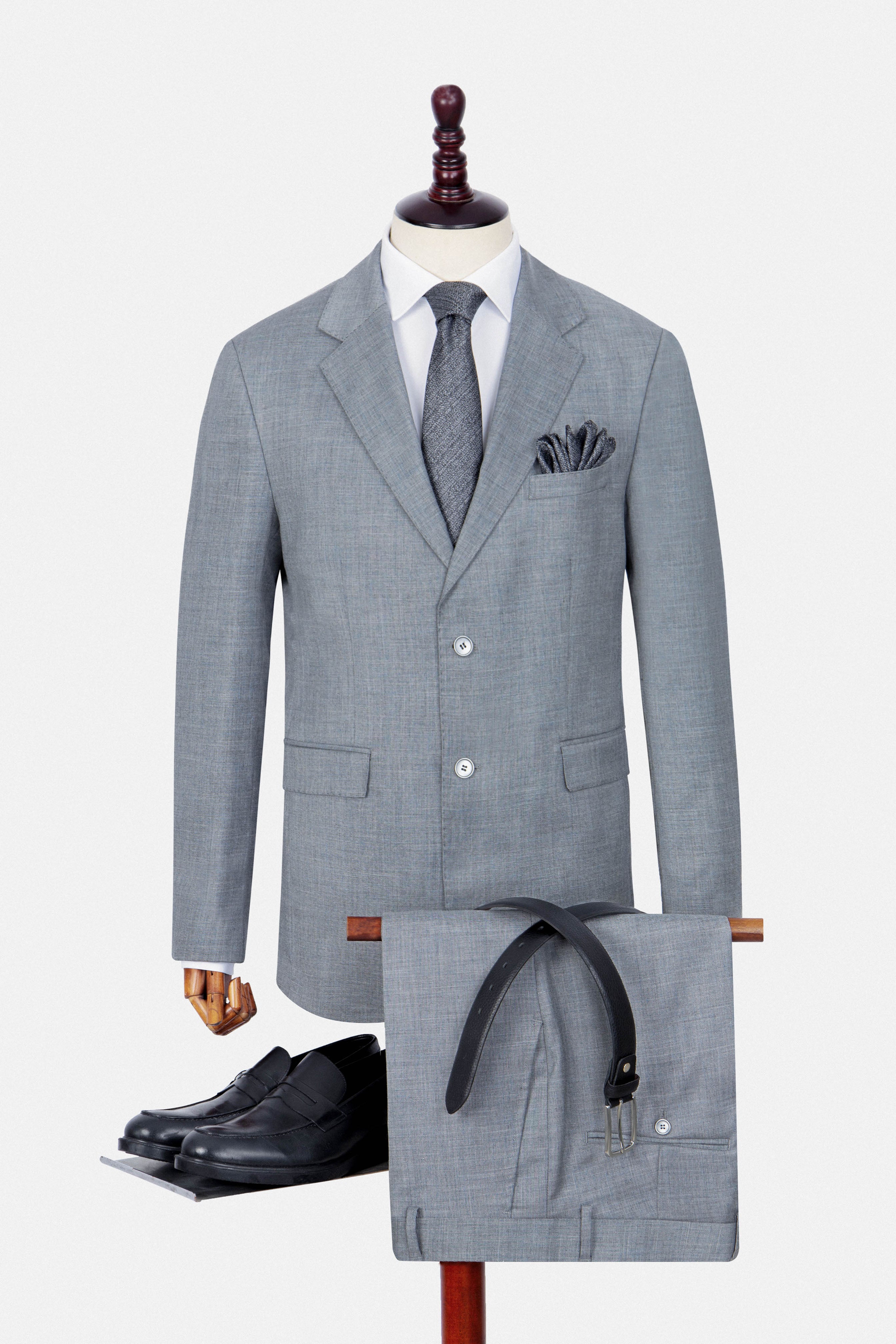 Patterned Light Gray Suit
