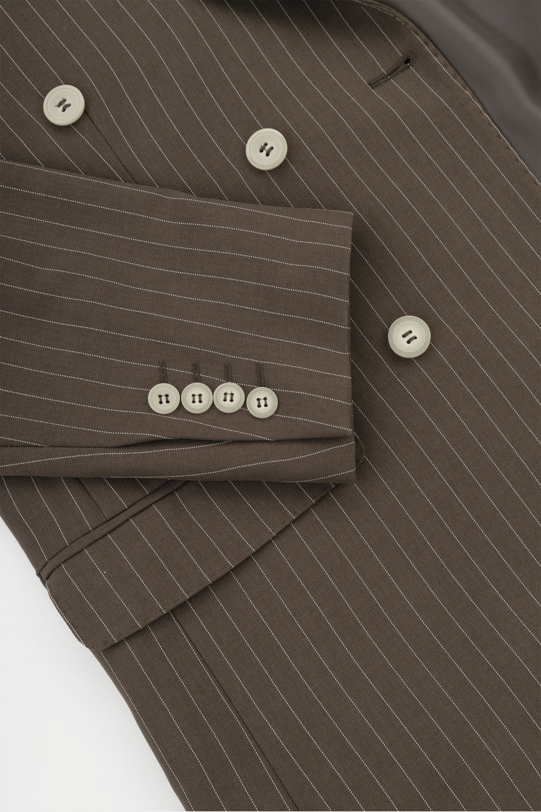 Striped Double Breasted Brown Suite