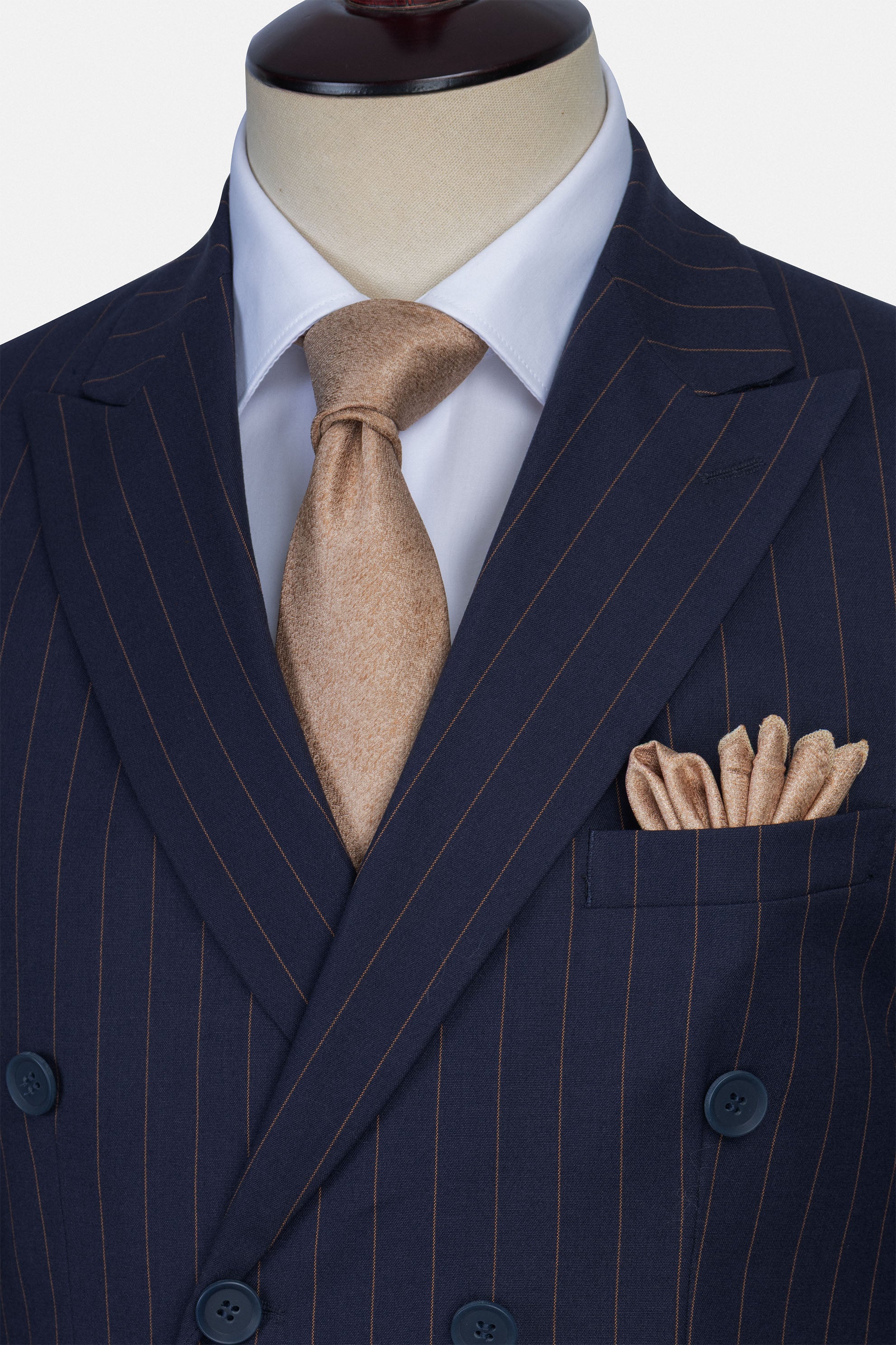 بدلة كاجوال مخططة بامبو أسود صفين أزرار