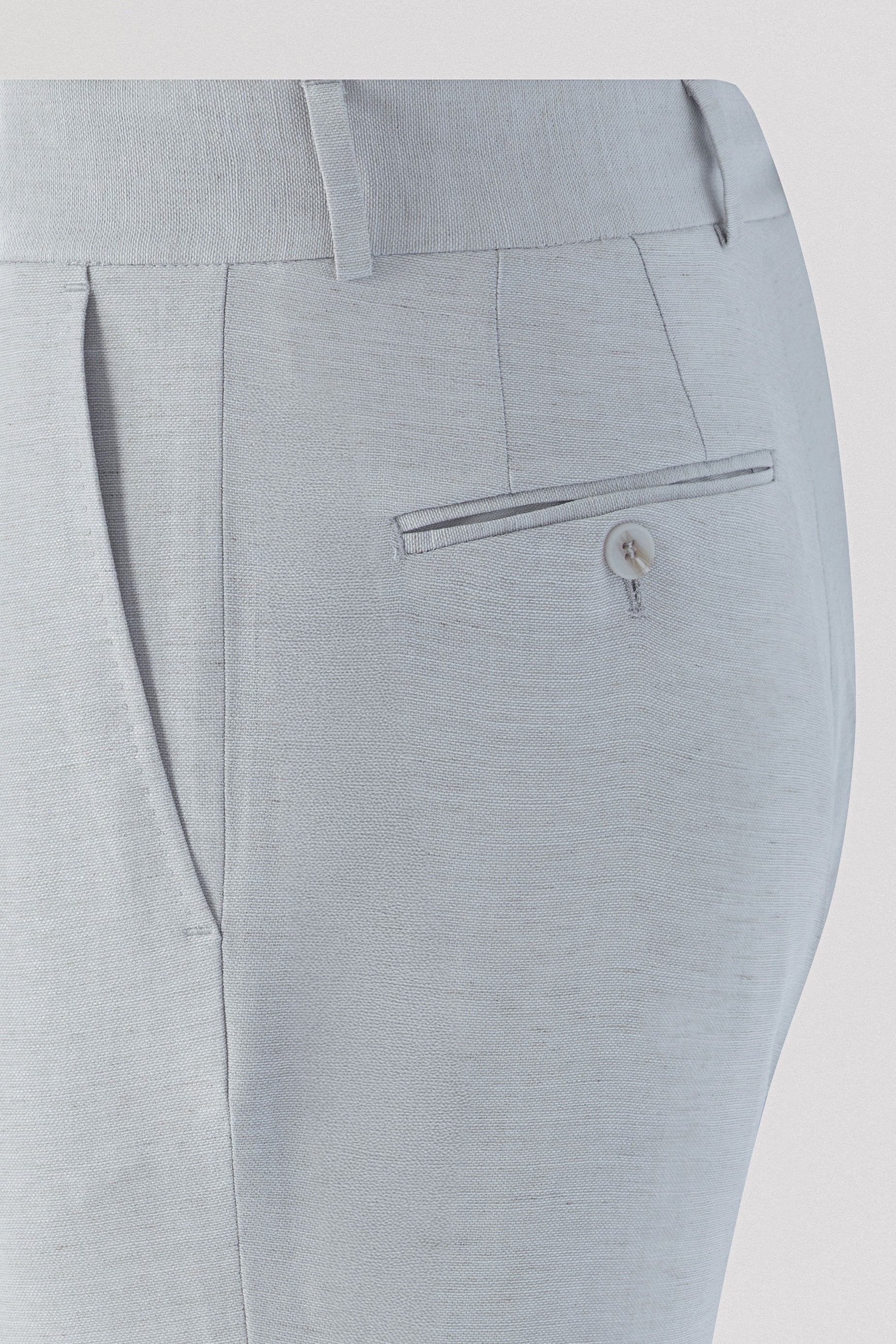 Light Gray Linen Blend Smart Casual pants