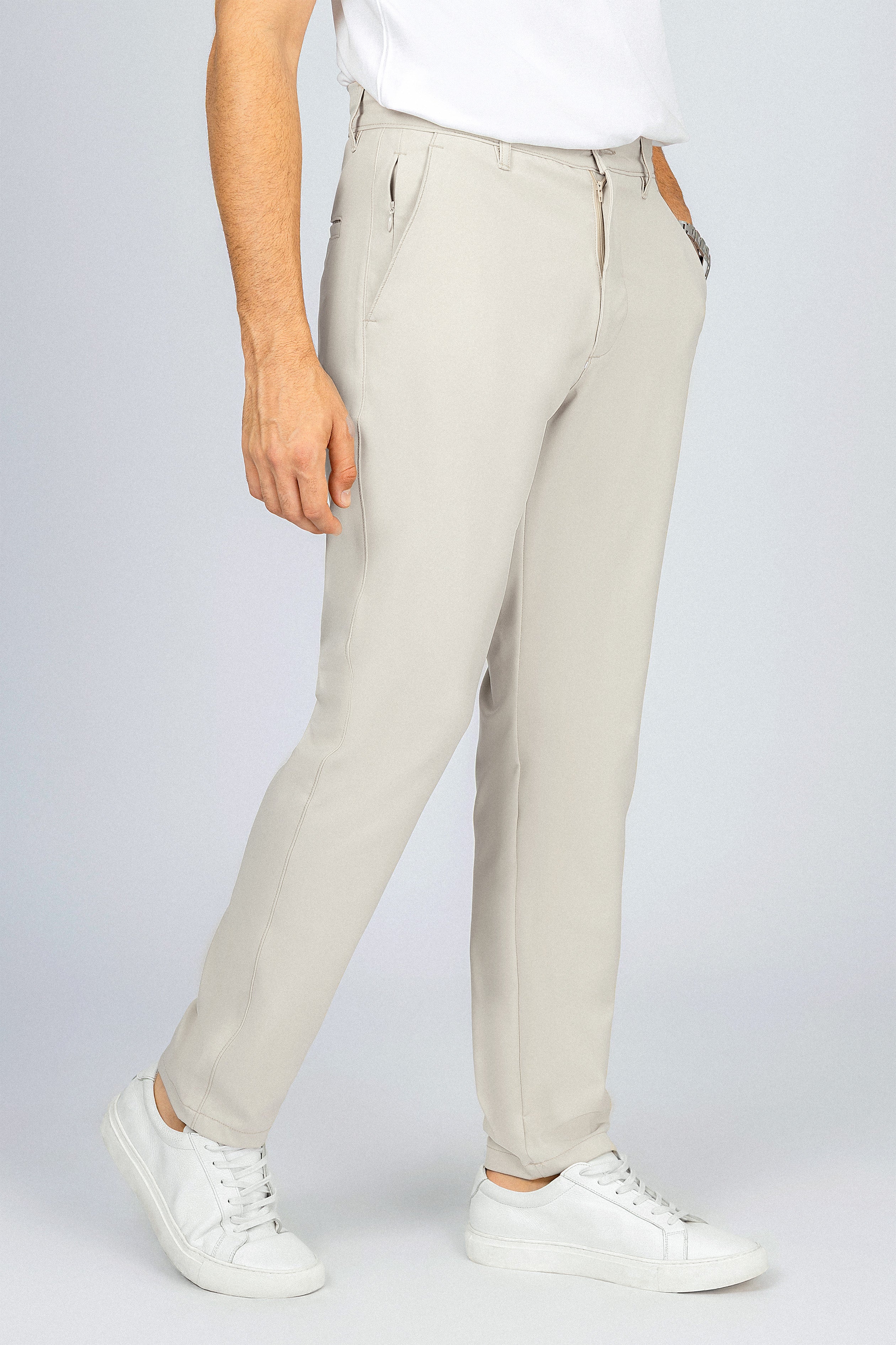 Laced-Up Light Beige Casual pants