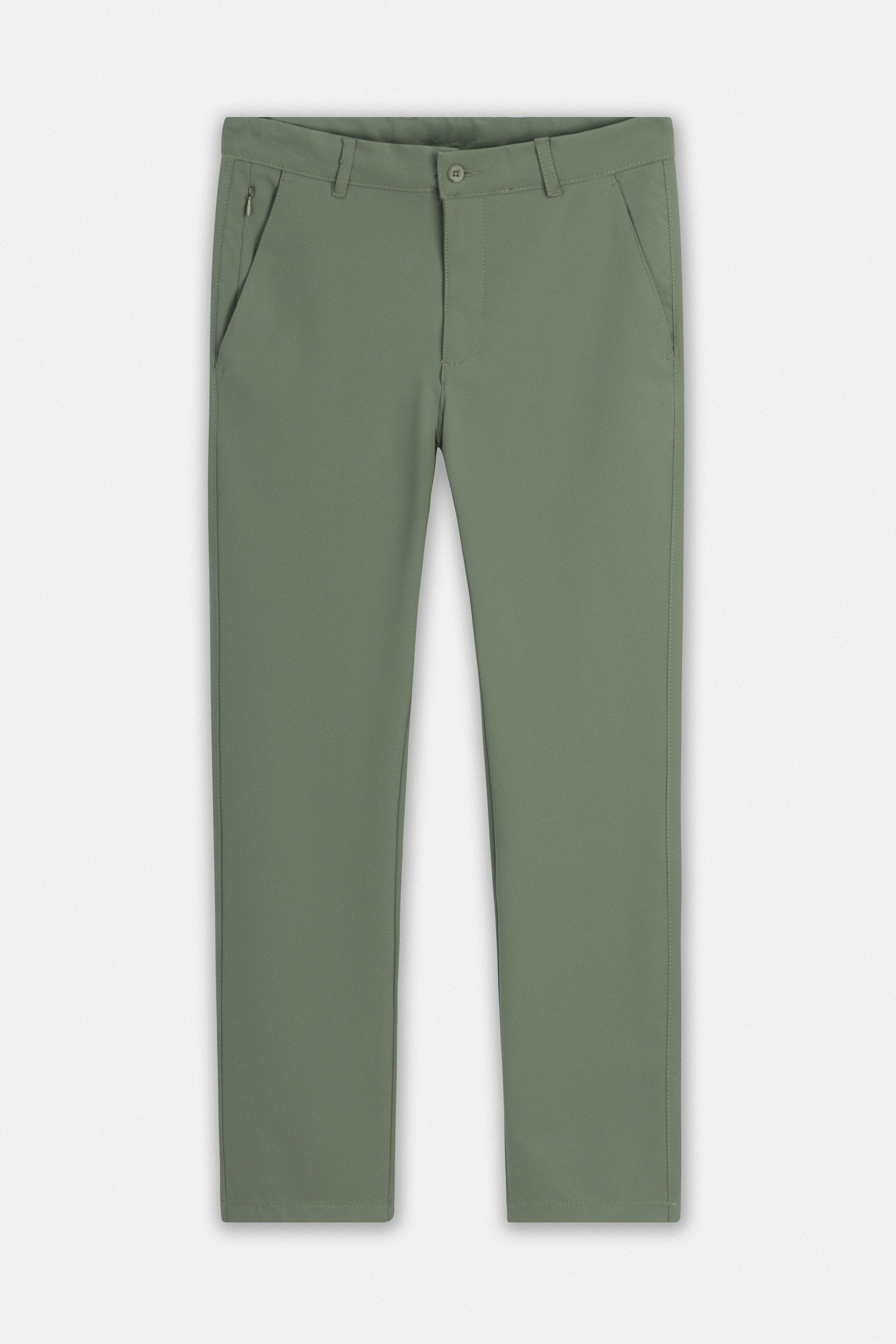 Laced-Up Olive Green Casual pants