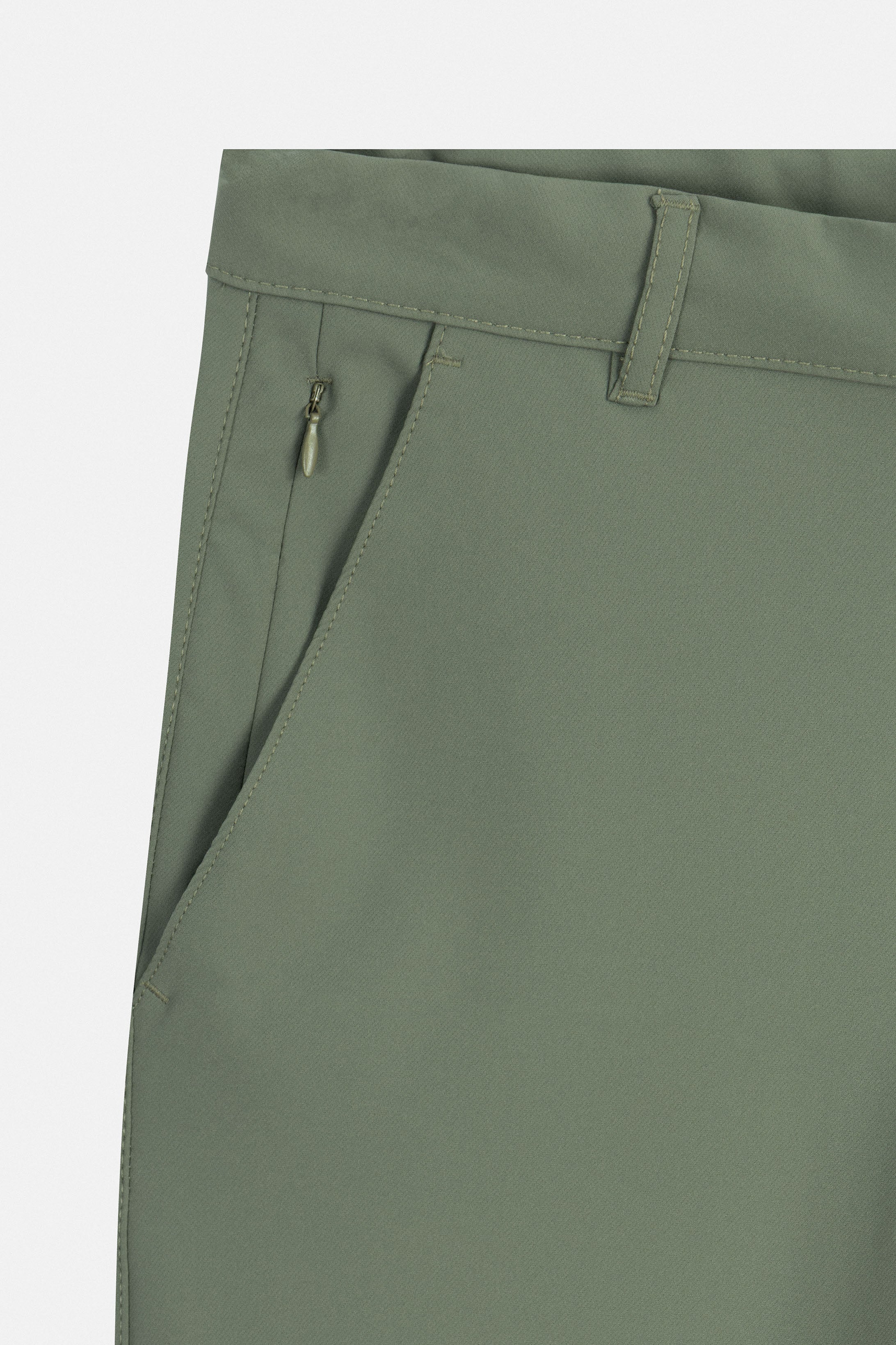 Laced-Up Olive Green Casual pants