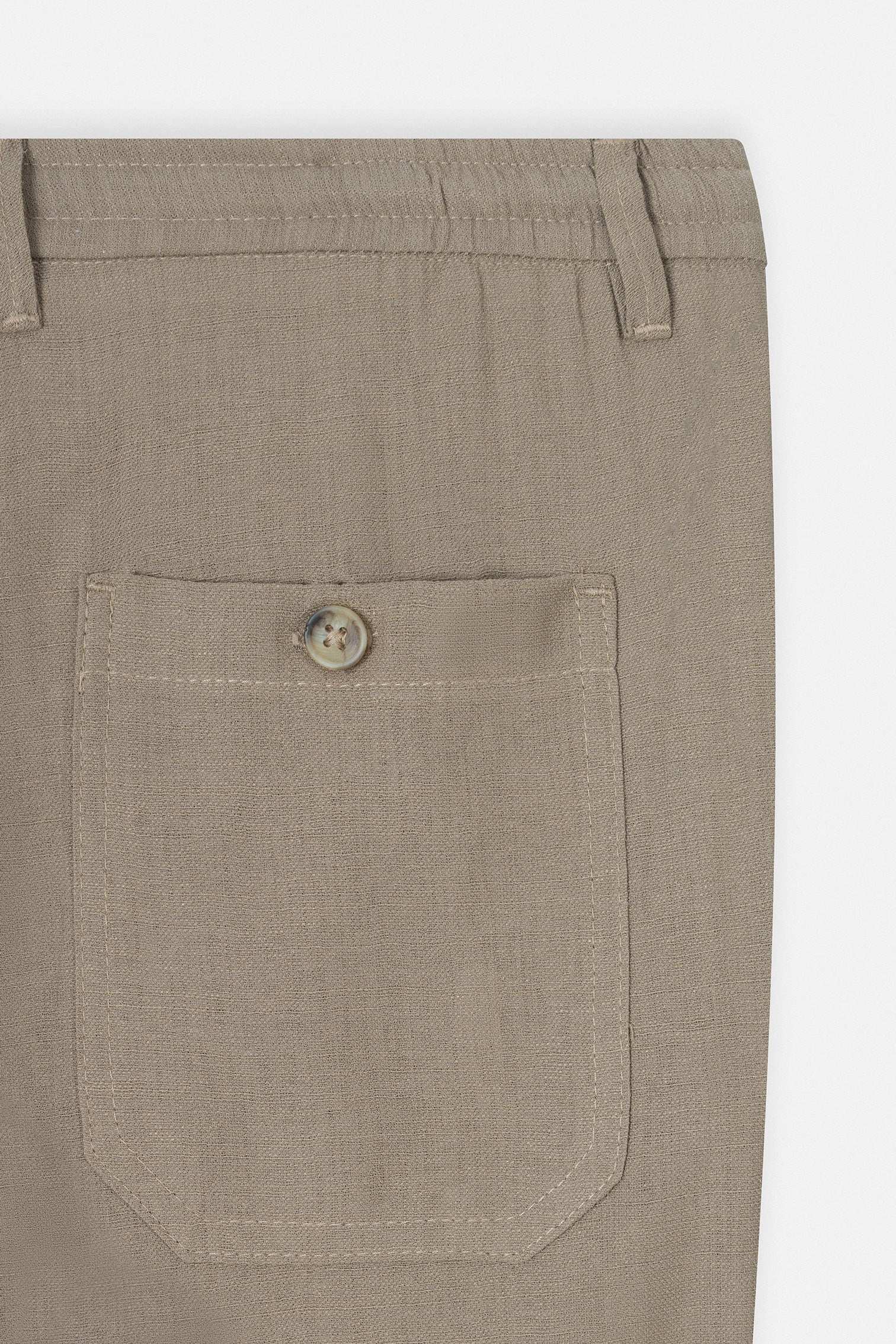 Laced-Up Camel Linen Look casual pants