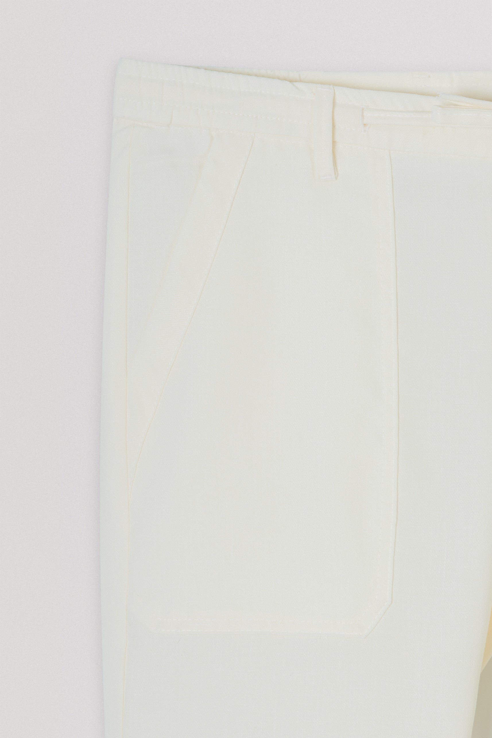 Laced-Up off White Linen Look casual pants