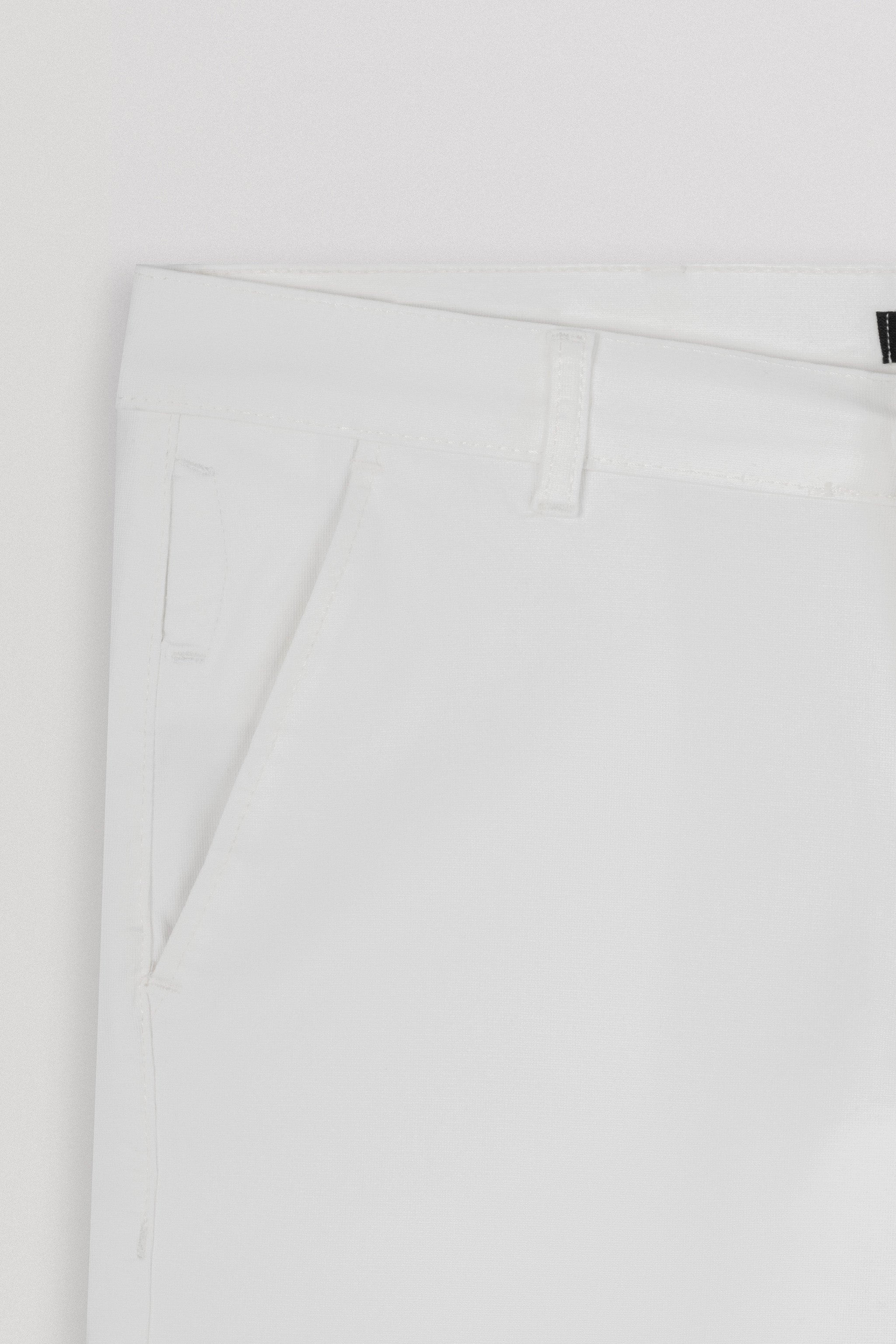 Patterned Off White Gabardine Short