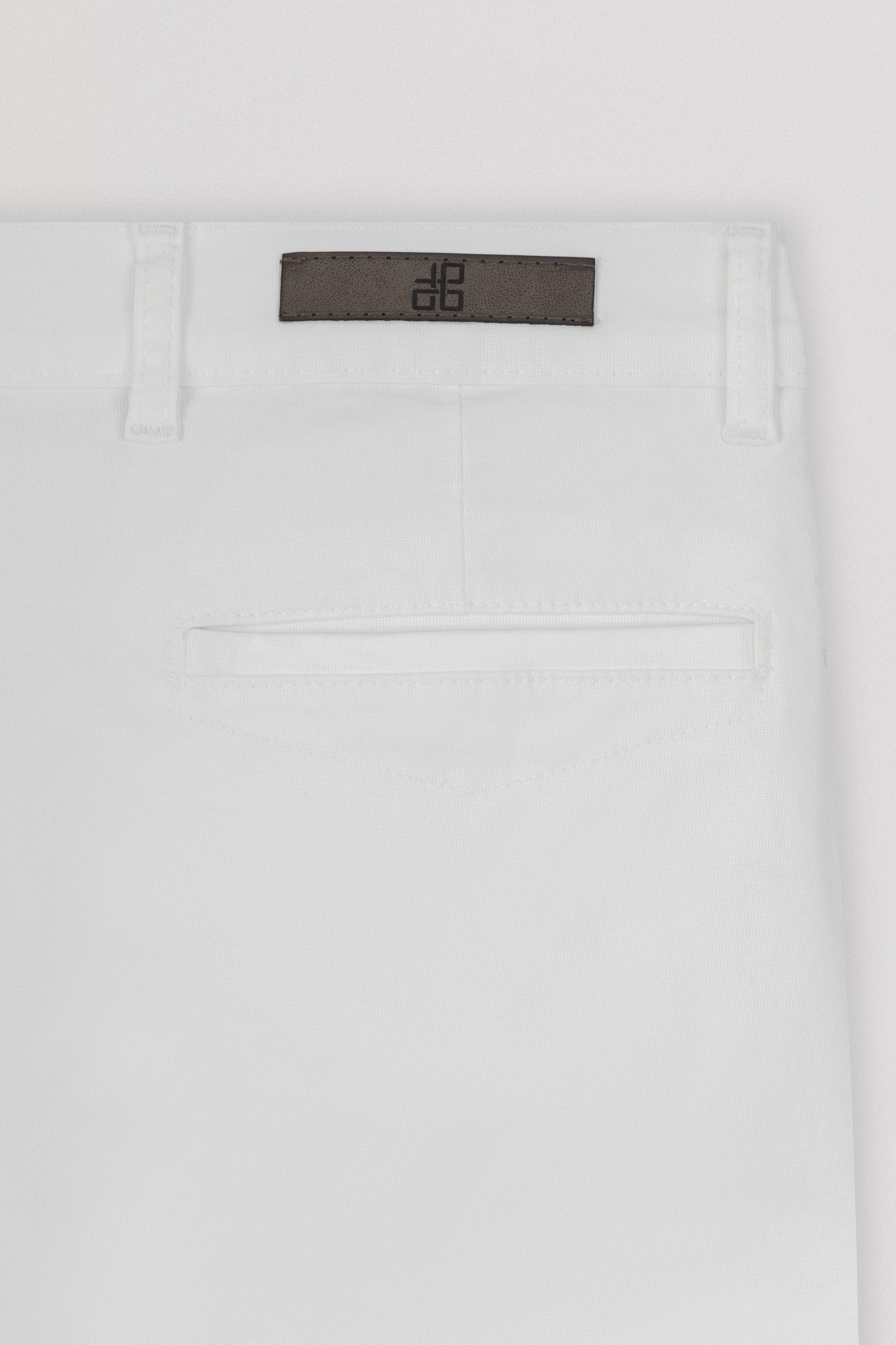 Patterned Off White Gabardine Short