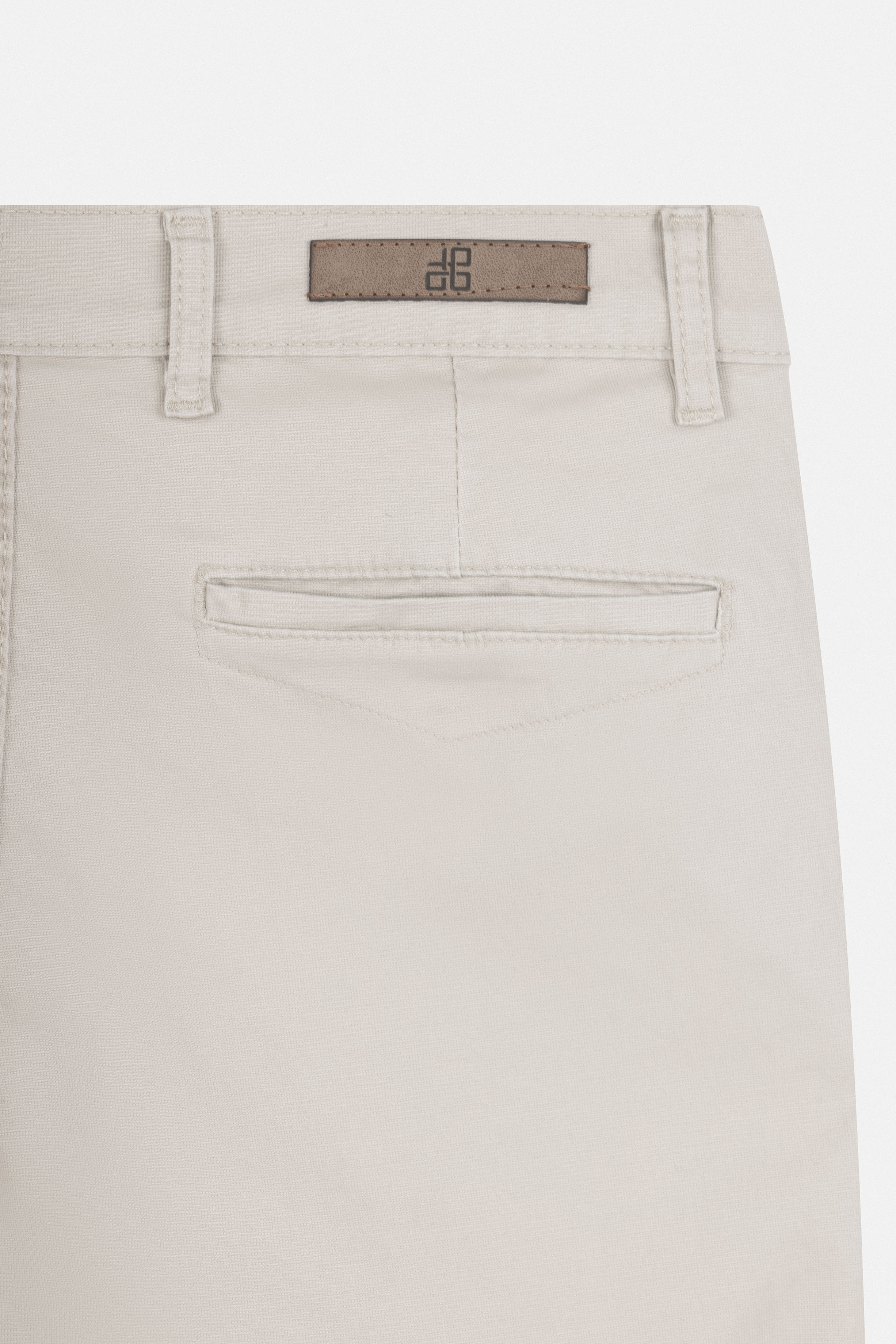 Patterned Light Beige Gabardine Short