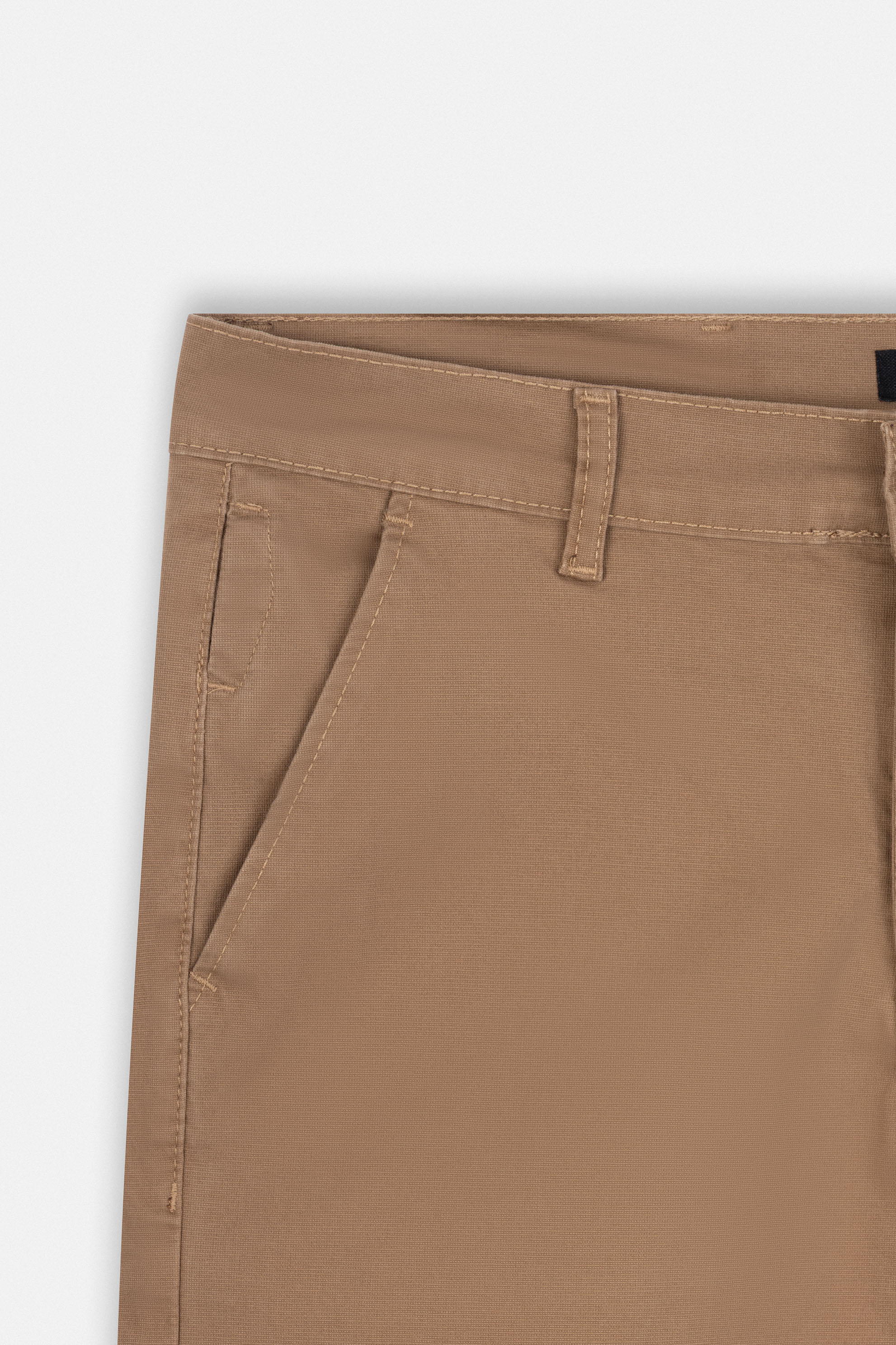 Patterned Coffee Gabardine Short