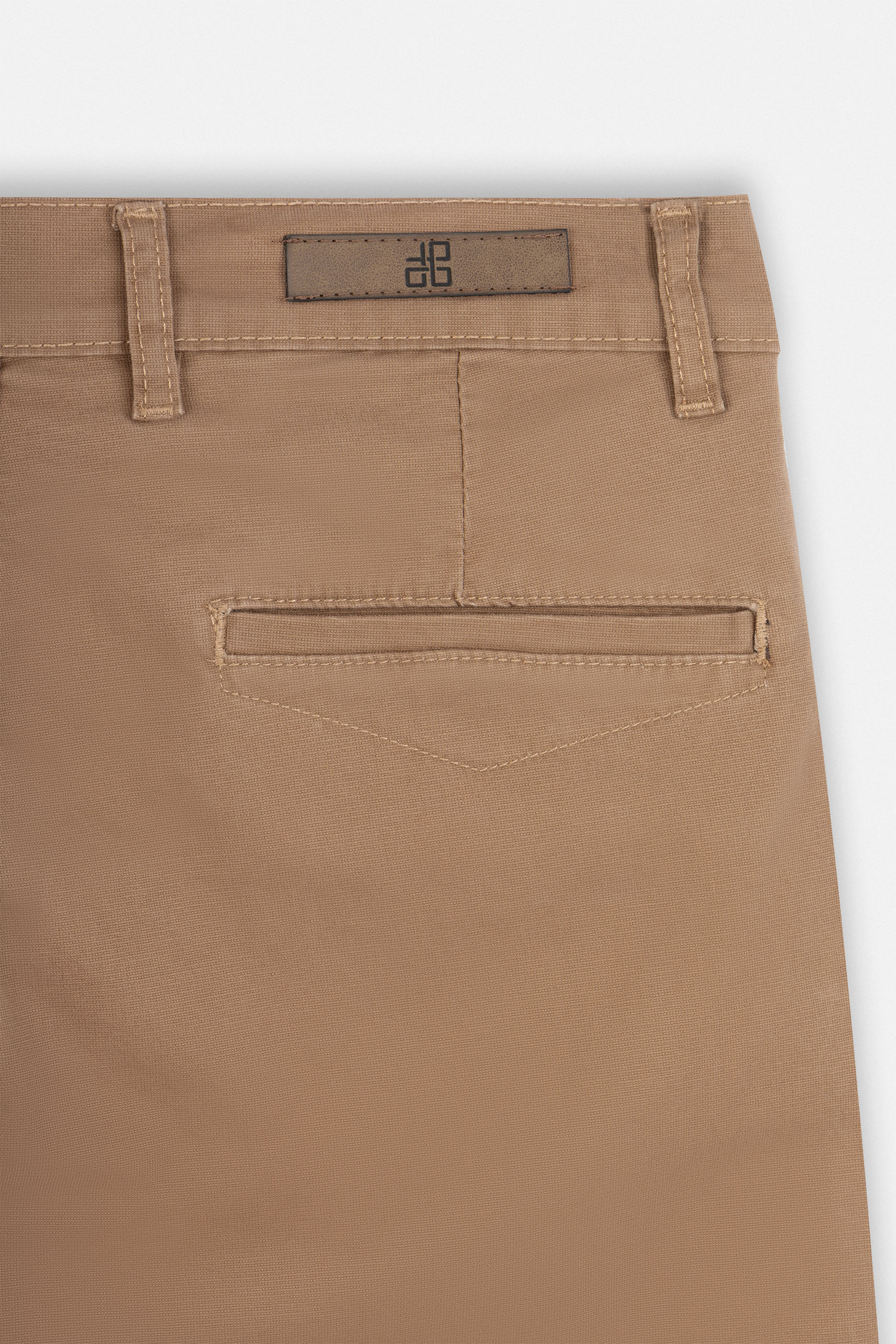 Patterned Coffee Gabardine Short