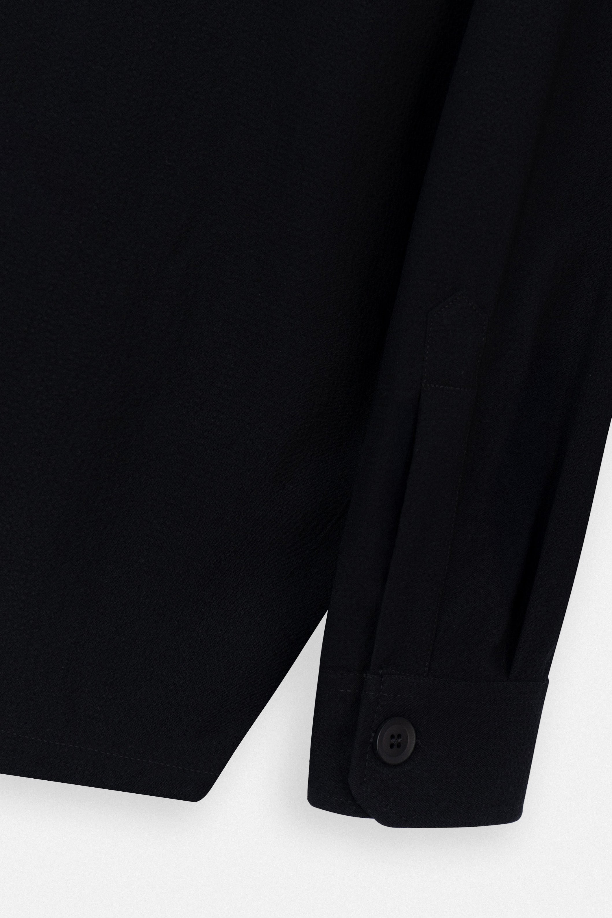 Patterned Black Button-Up Over-Shirt