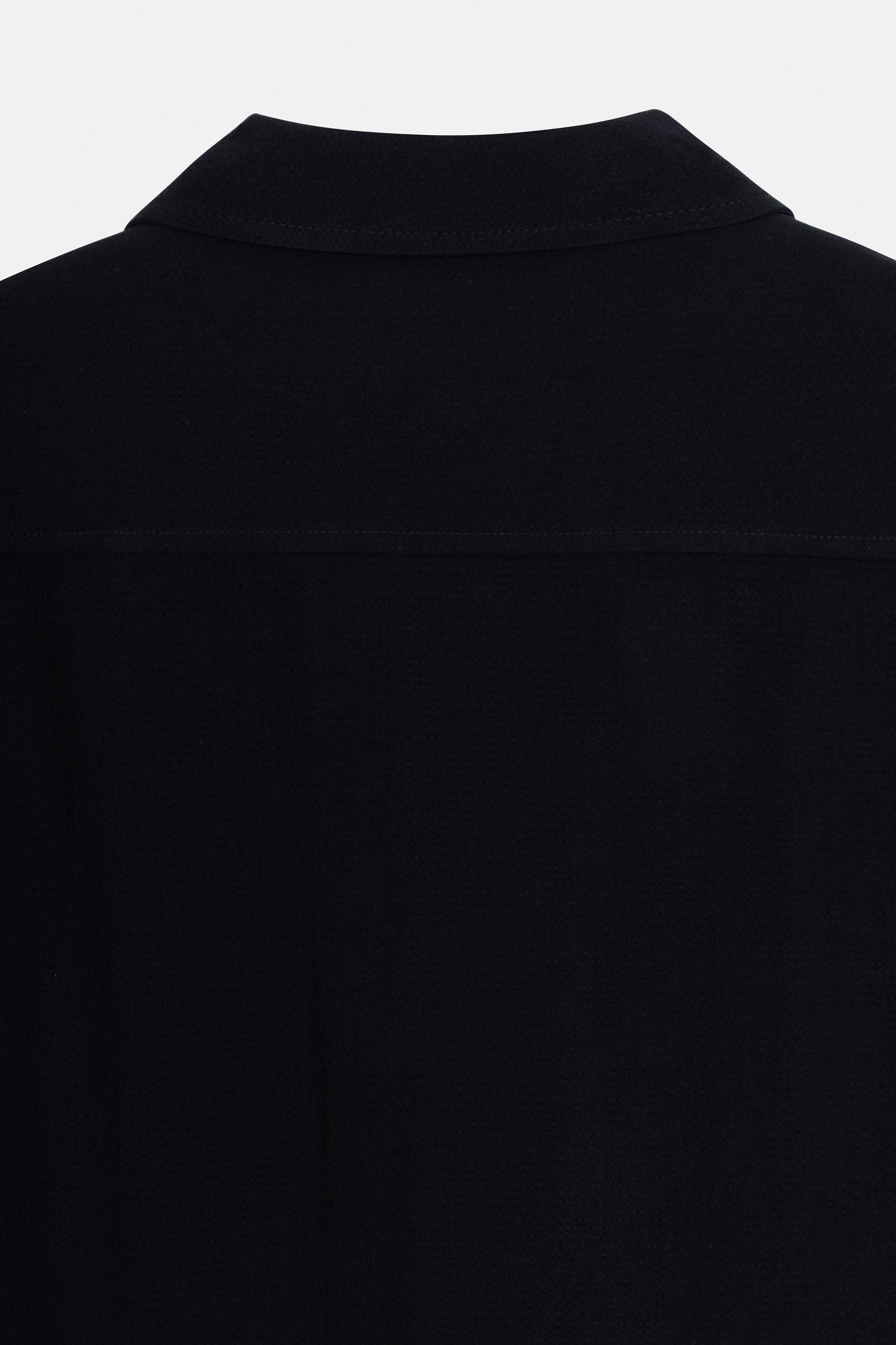Patterned Black Button-Up Over-Shirt
