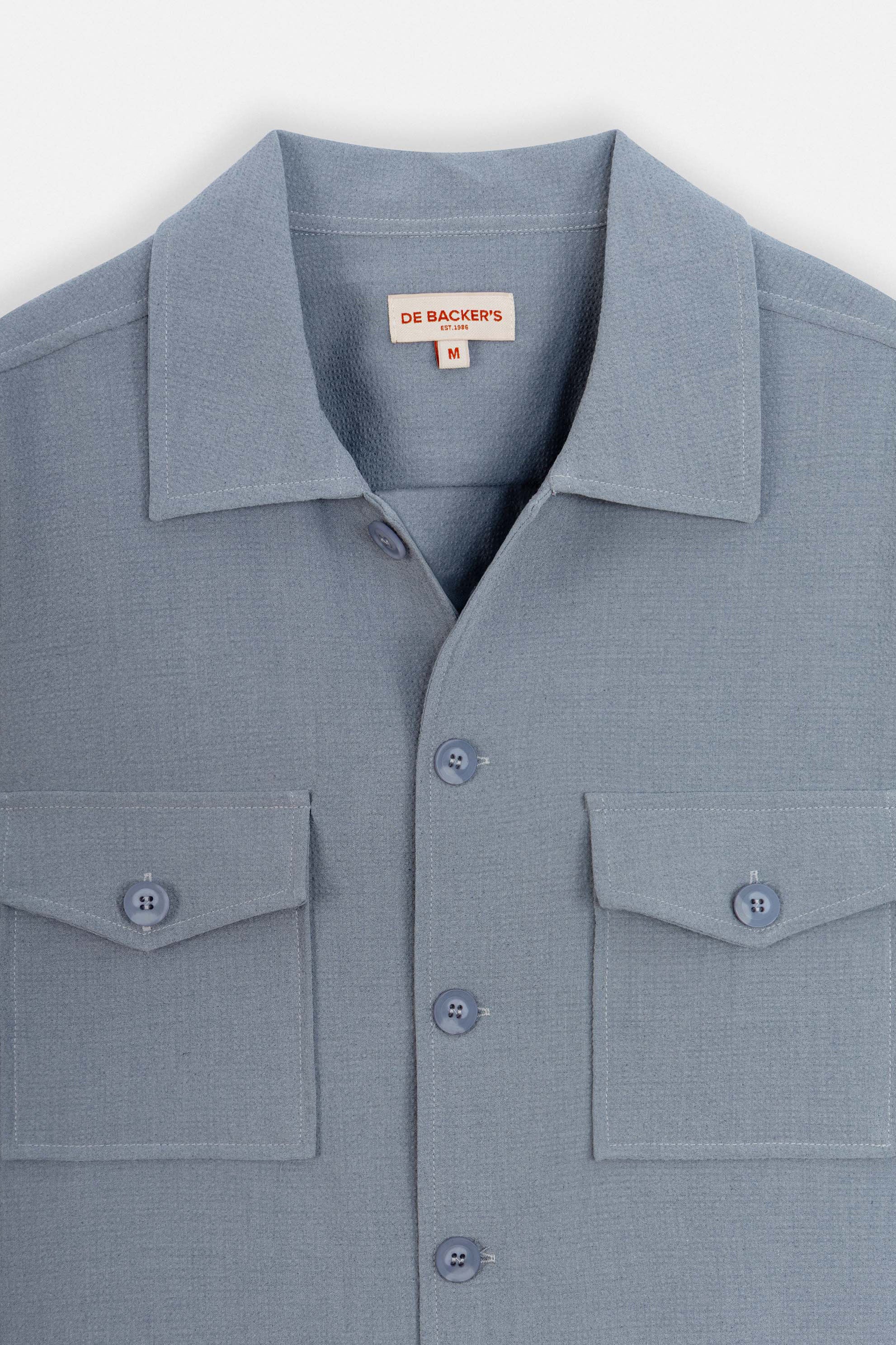 Patterned Gray Button-Up Over-Shirt