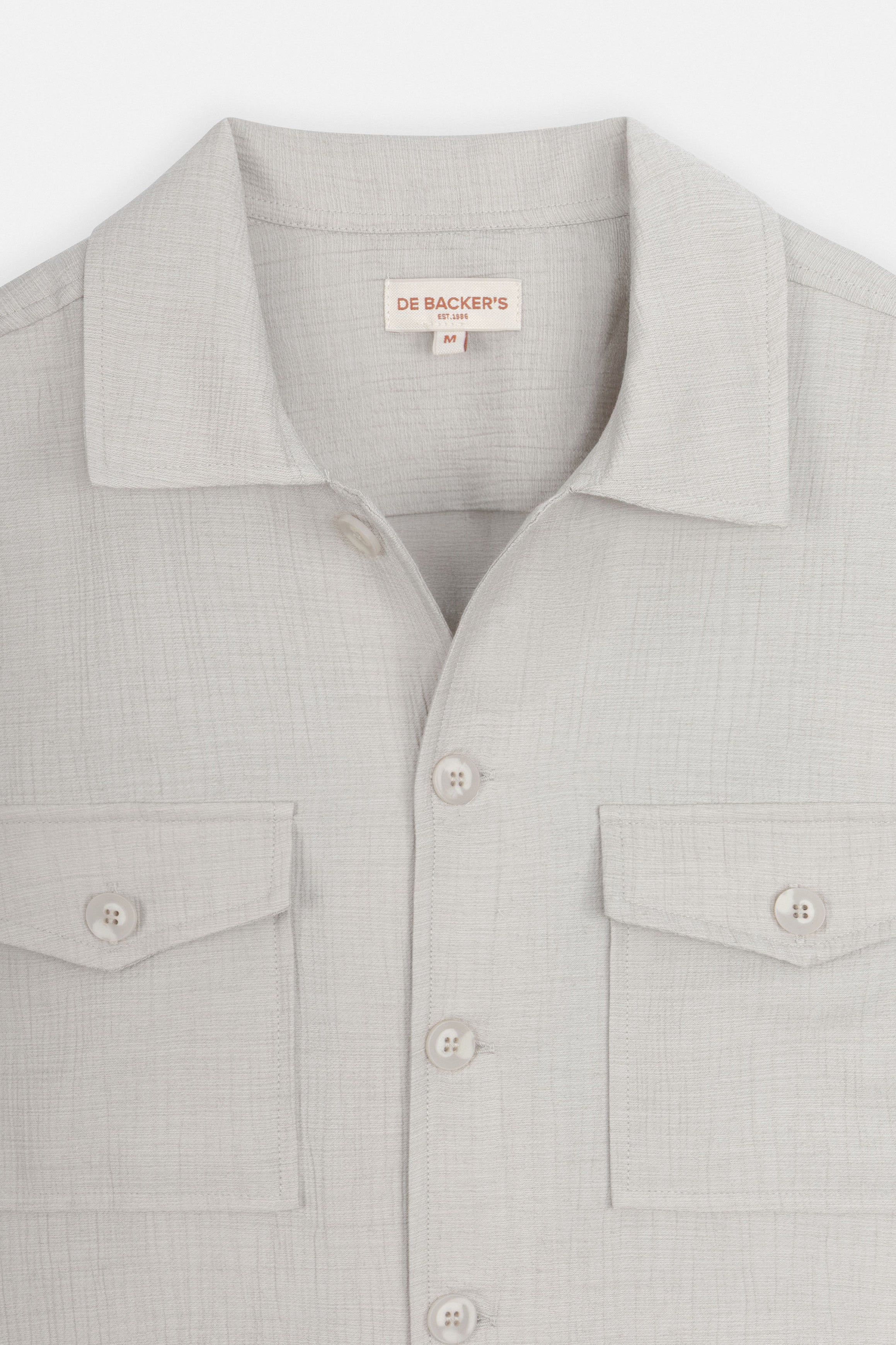 Patterned Beige Button-Up Over-Shirt