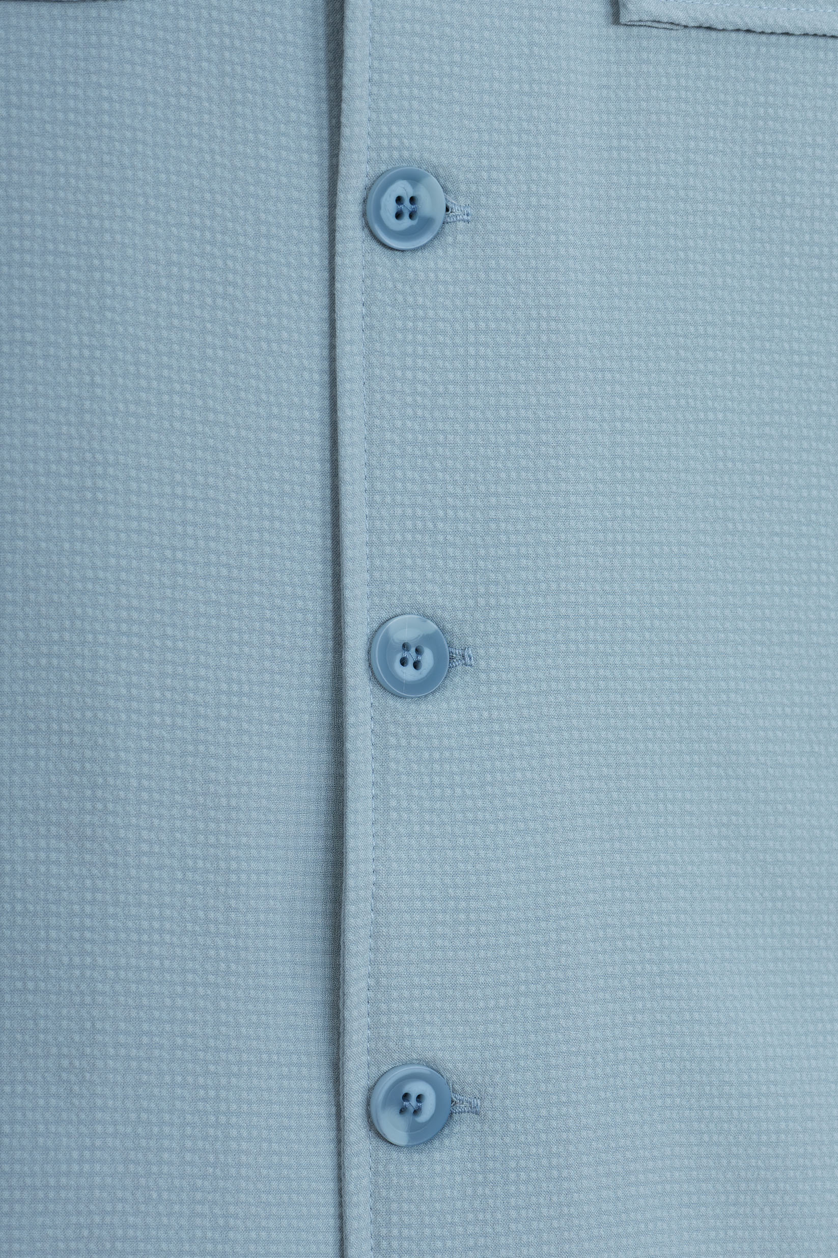 Patterned Light Blue Button-Up Over-Shirt