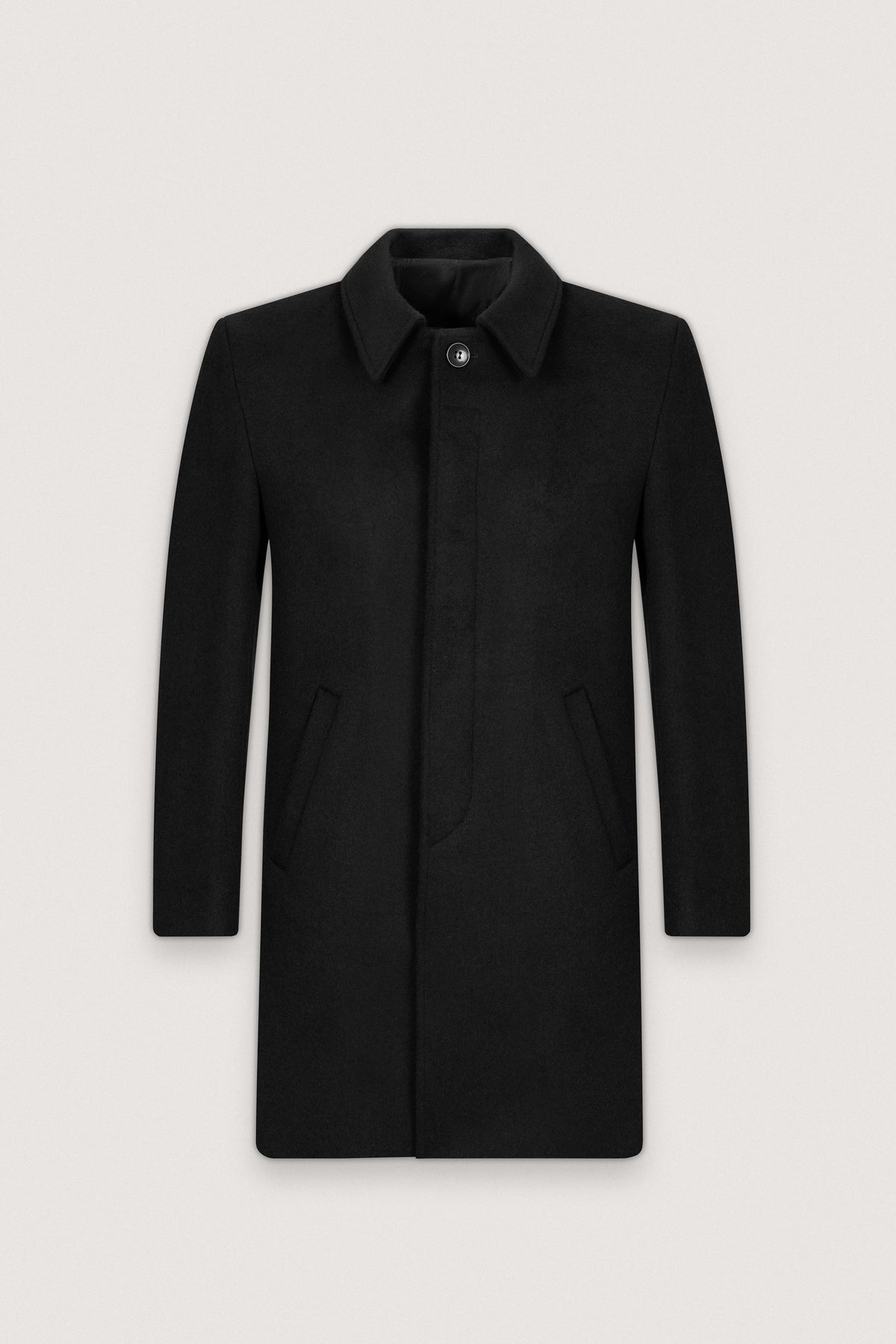 Black Felt Classic Coat - De Backers - 5