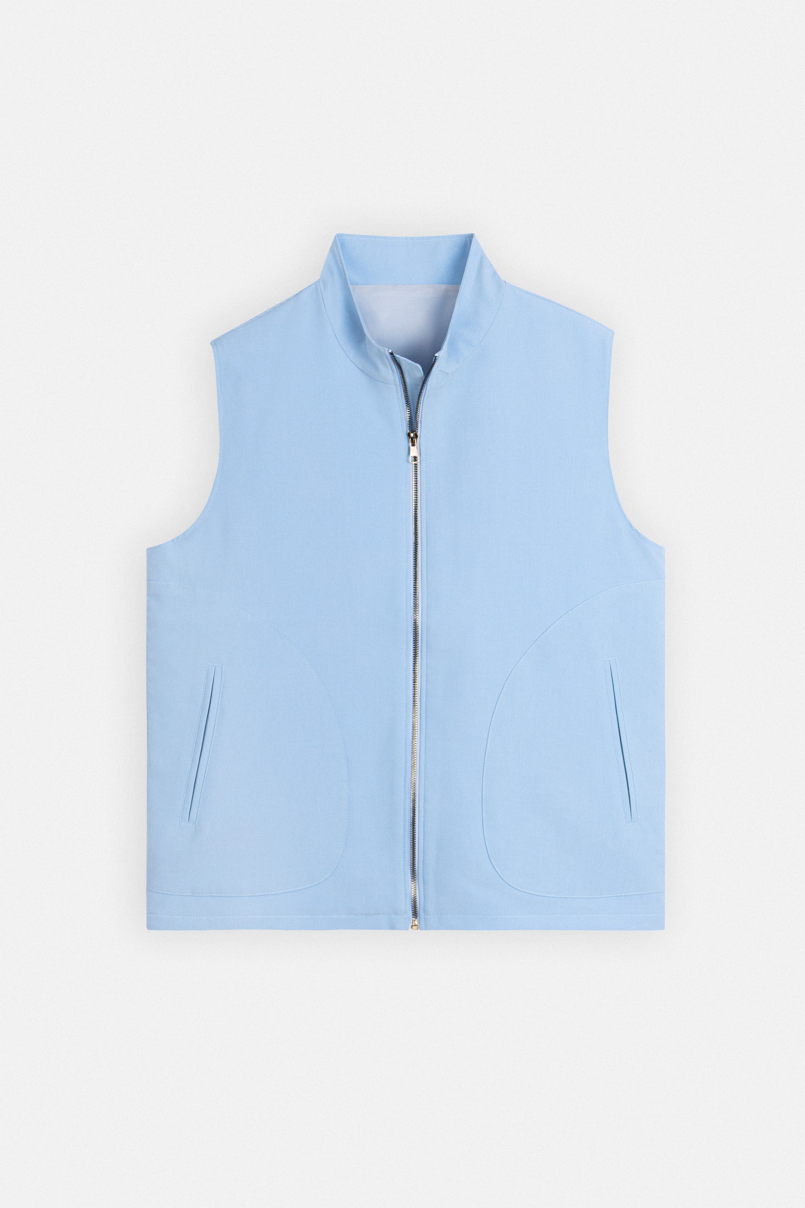 Light Blue Zip-Up Vest