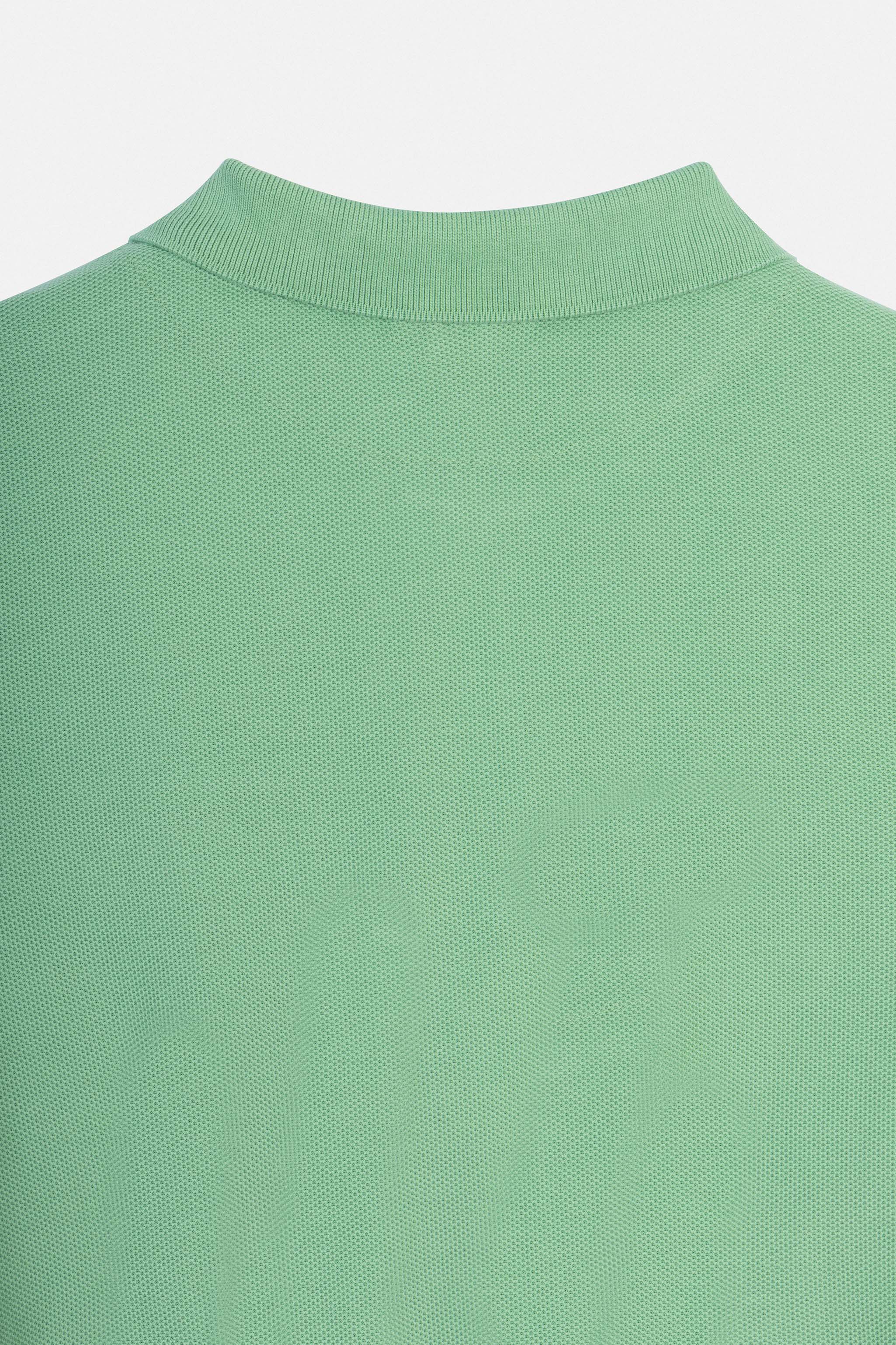 Pique Green Cotton Polo