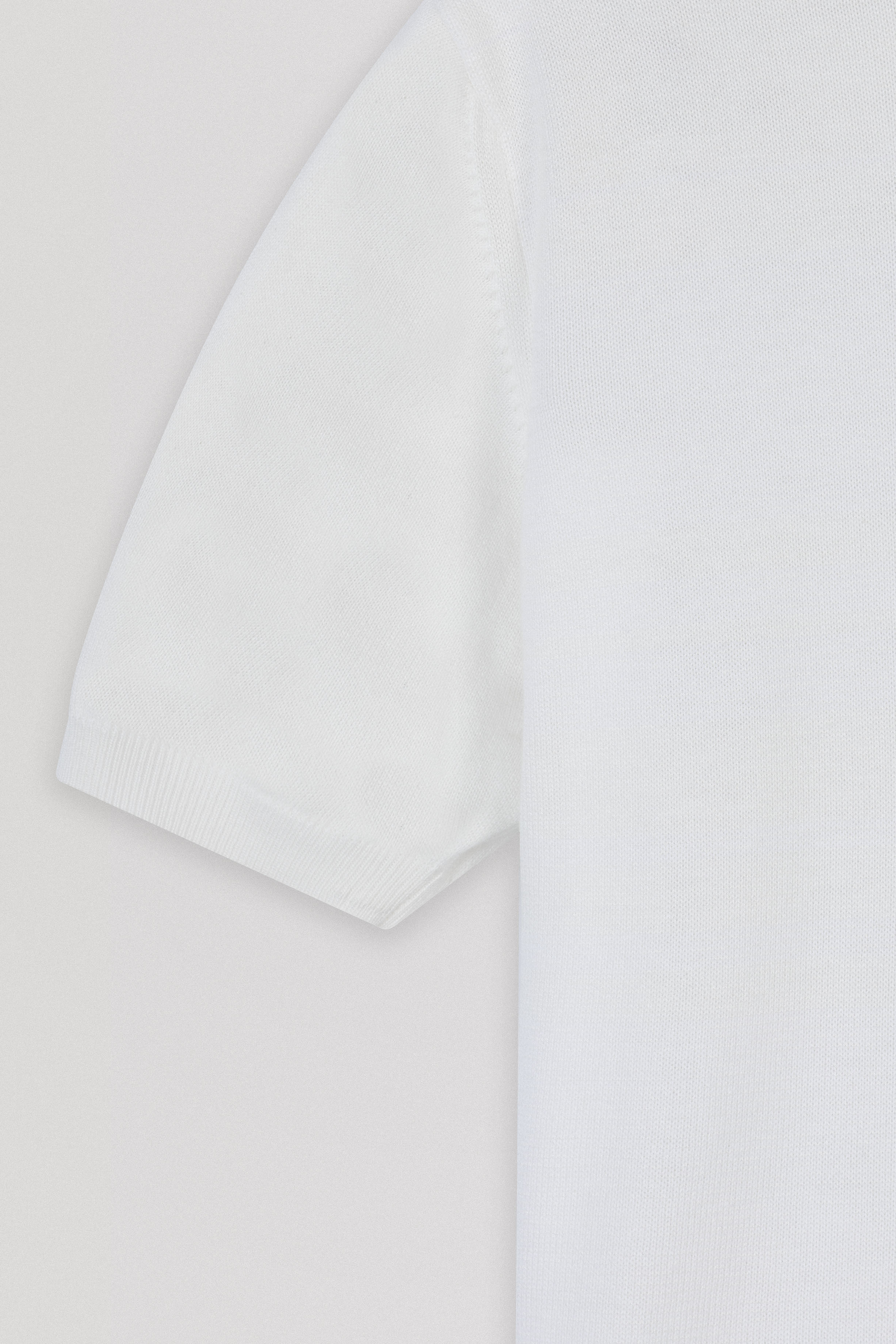 Off White Knitted Round T Shirt