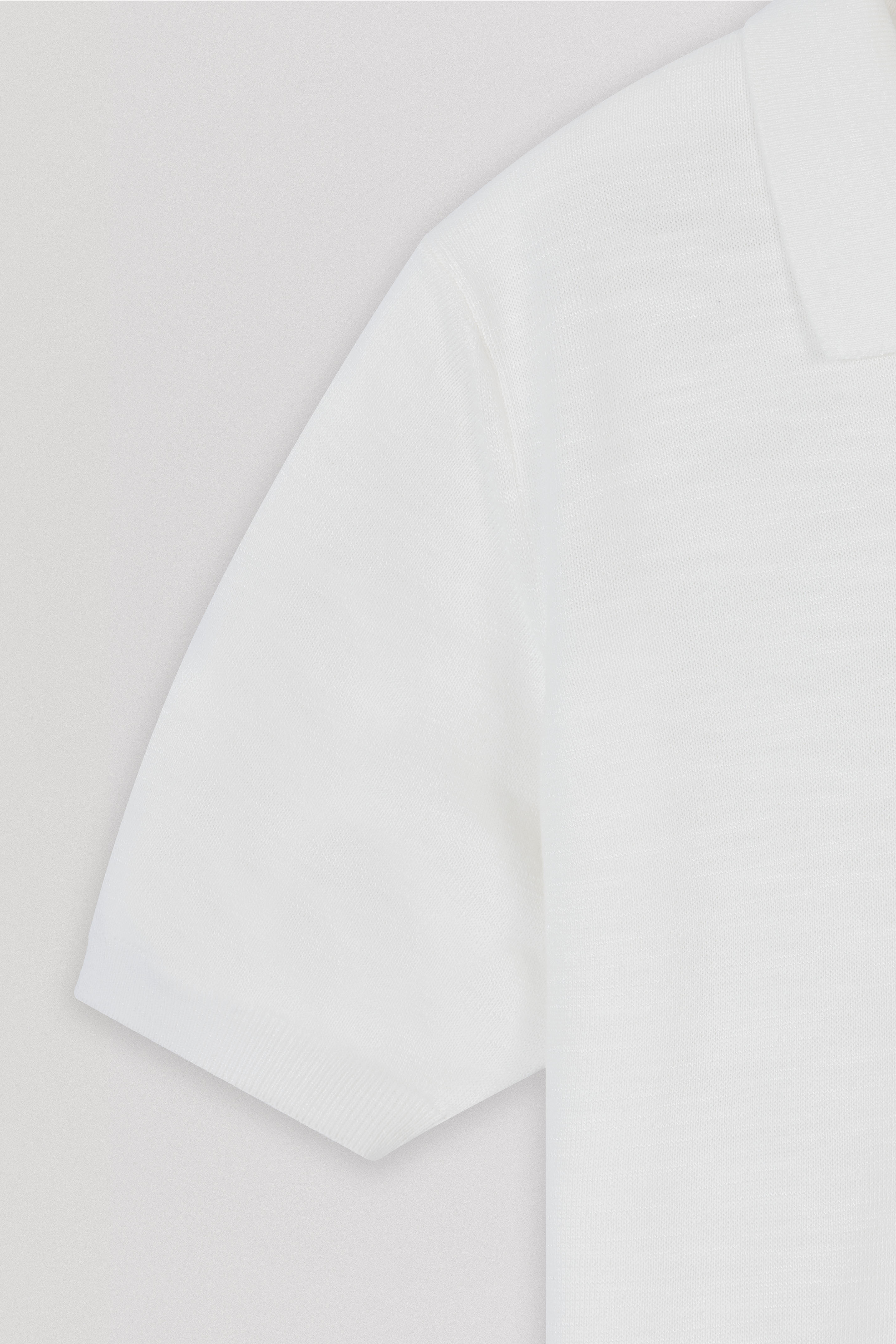 Knitted Pique Off White Polo T-Shirt