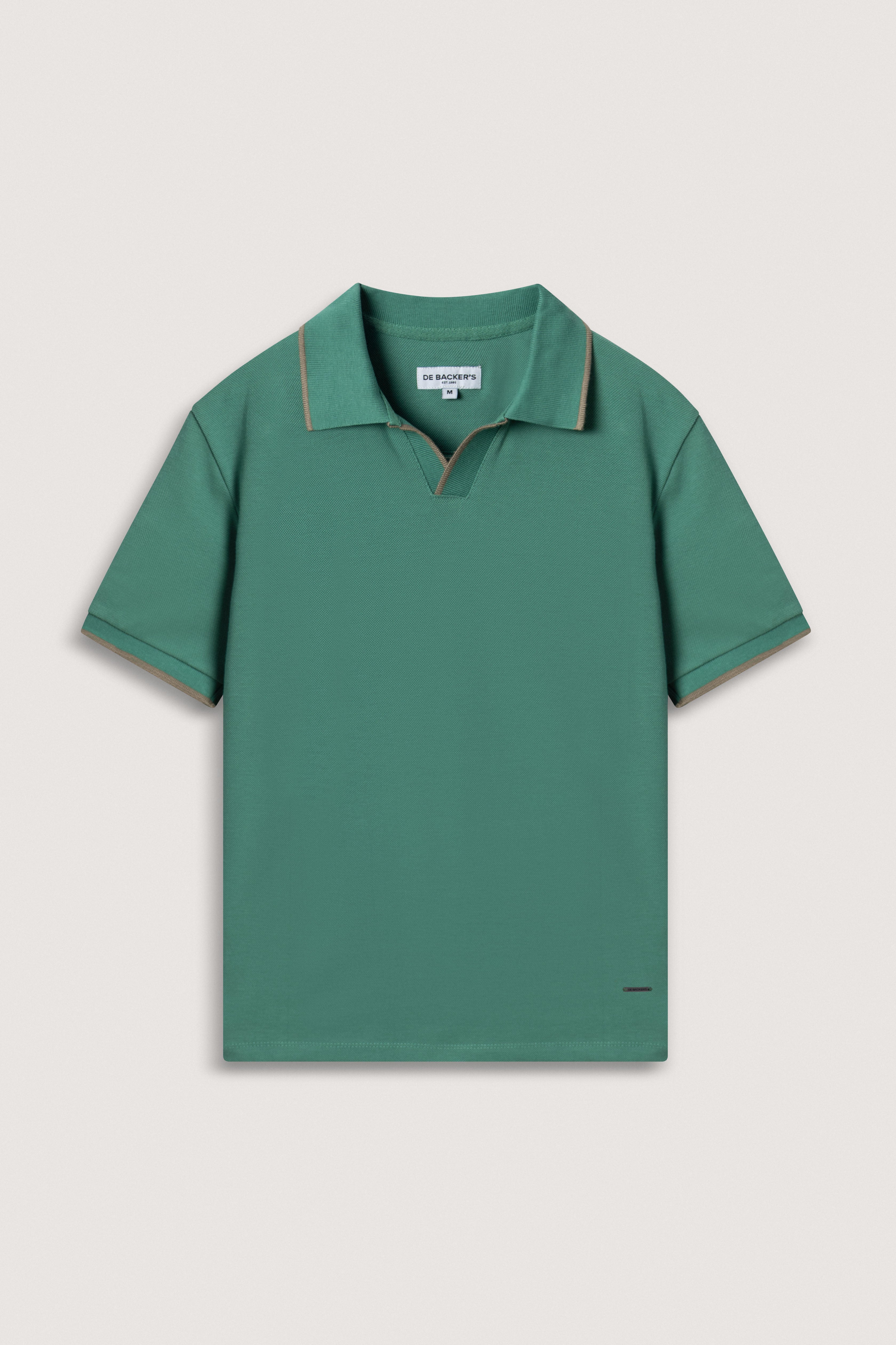 Antique Green Pique V neck Polo