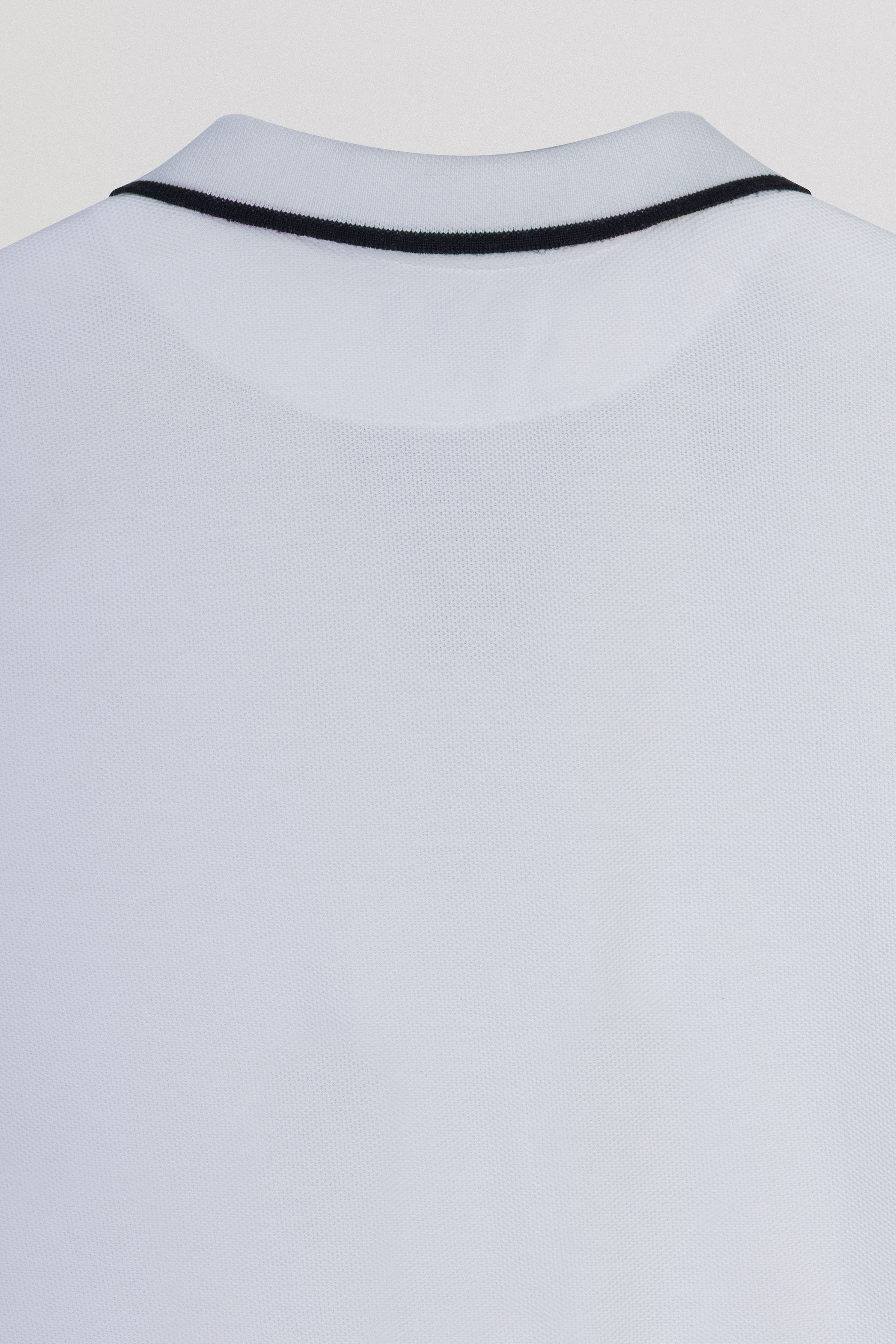 Pique White V neck Polo