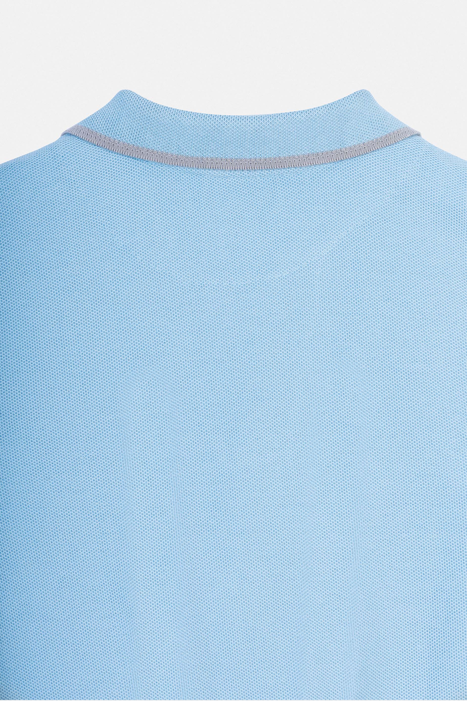 Pique Light Blue V neck Polo