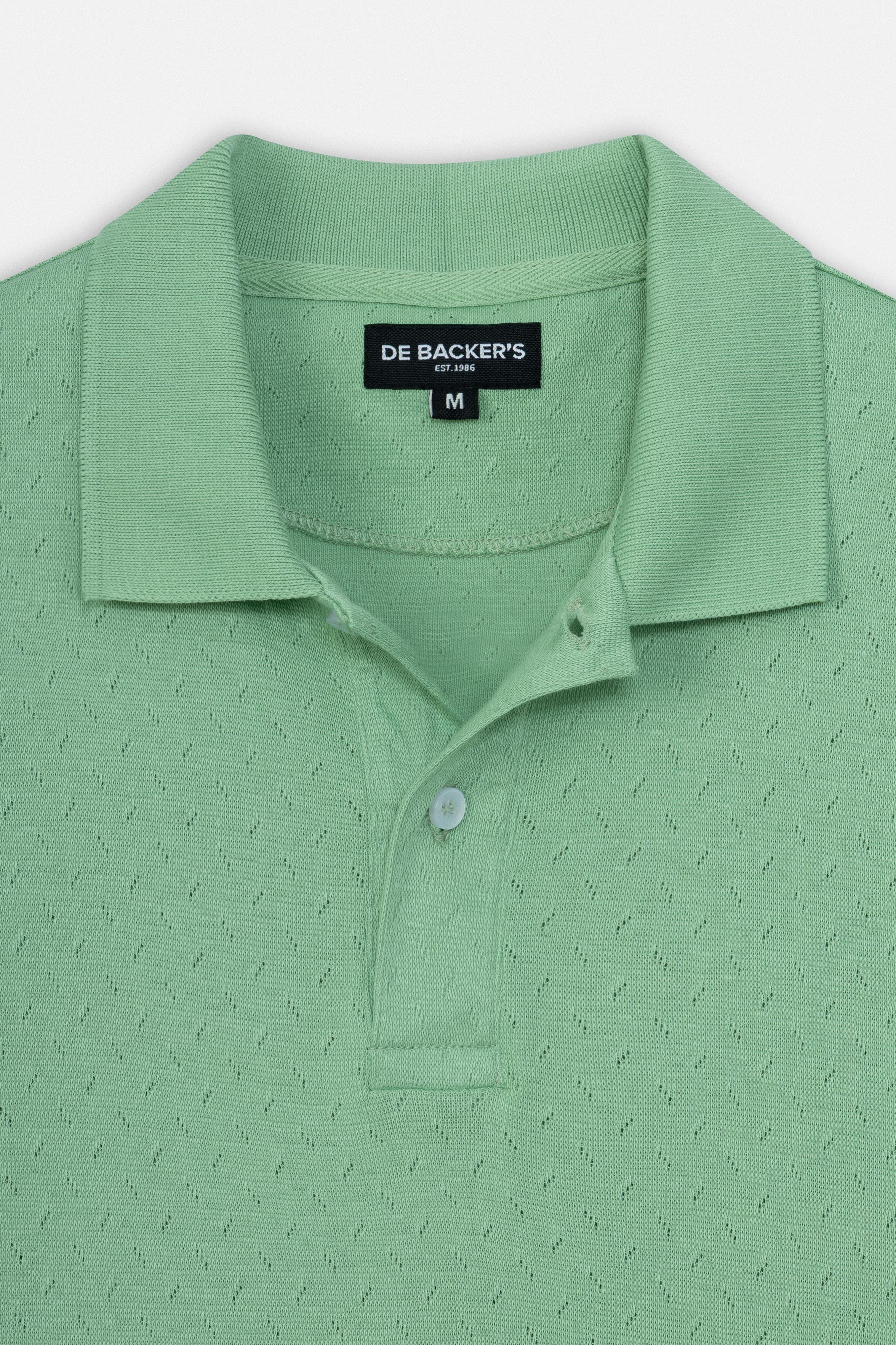 Jacquard Pique Basic Light Green Polo