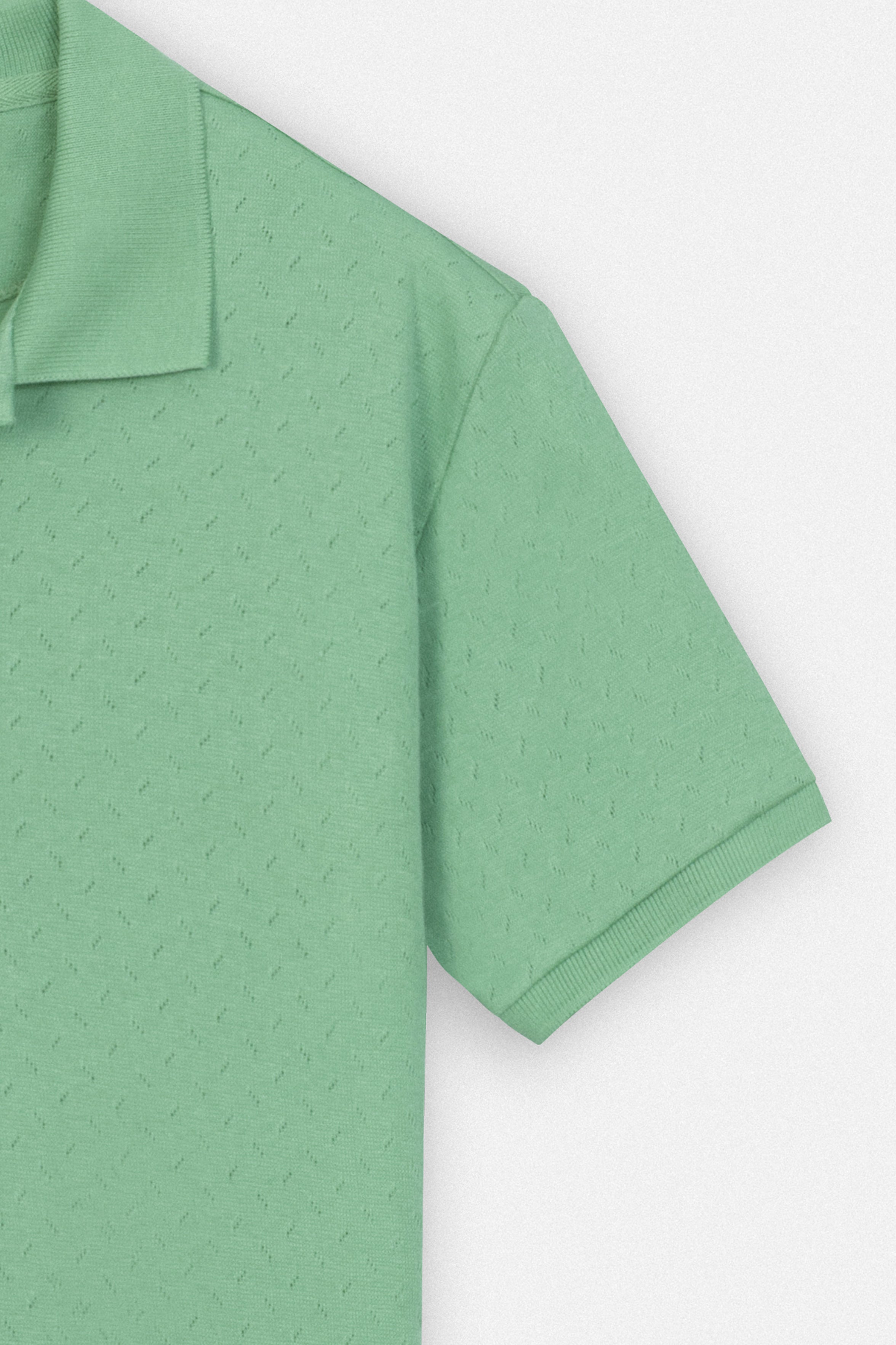 Jacquard Pique Basic Light Green Polo