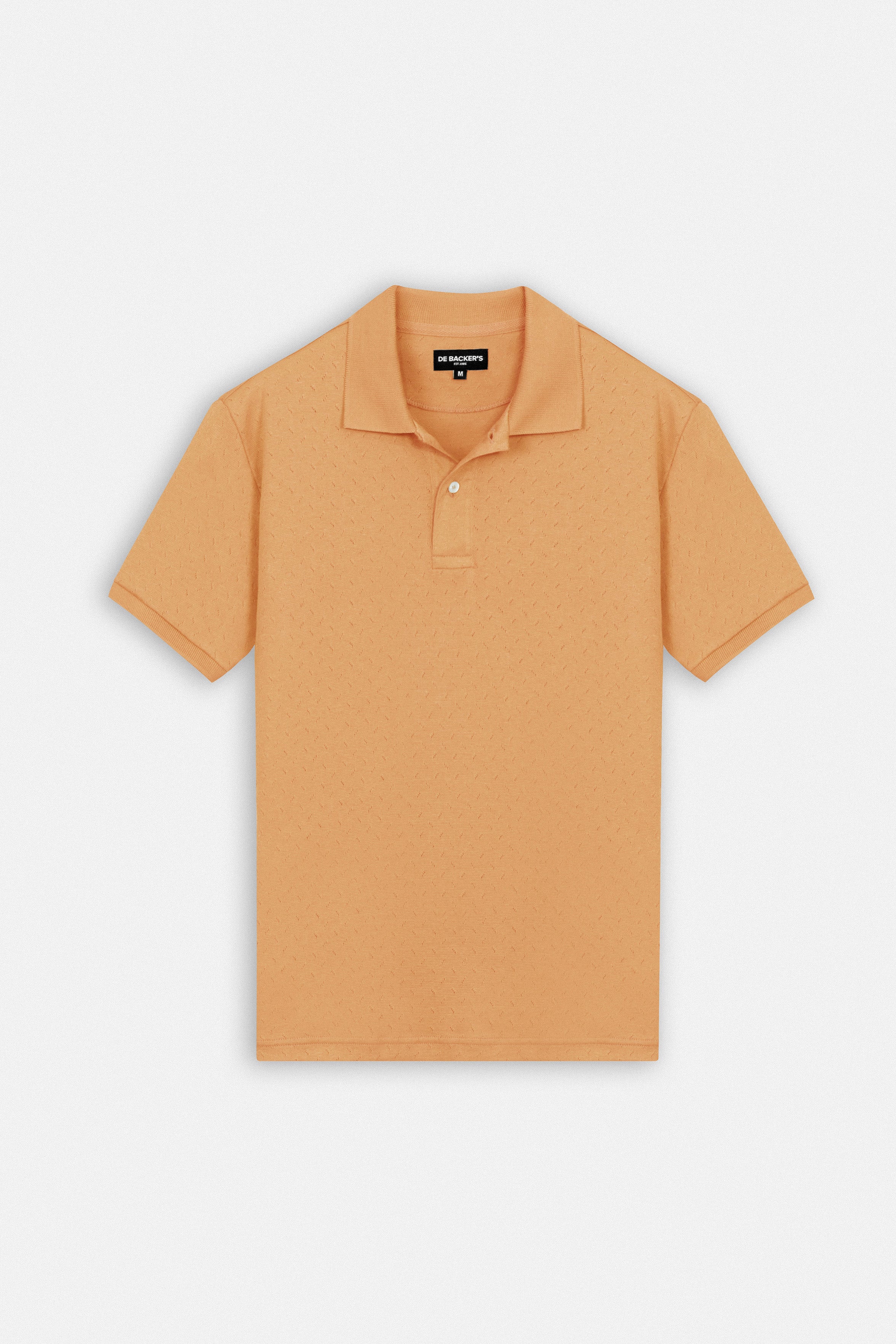 Jacquard Pique Basic Orange Polo