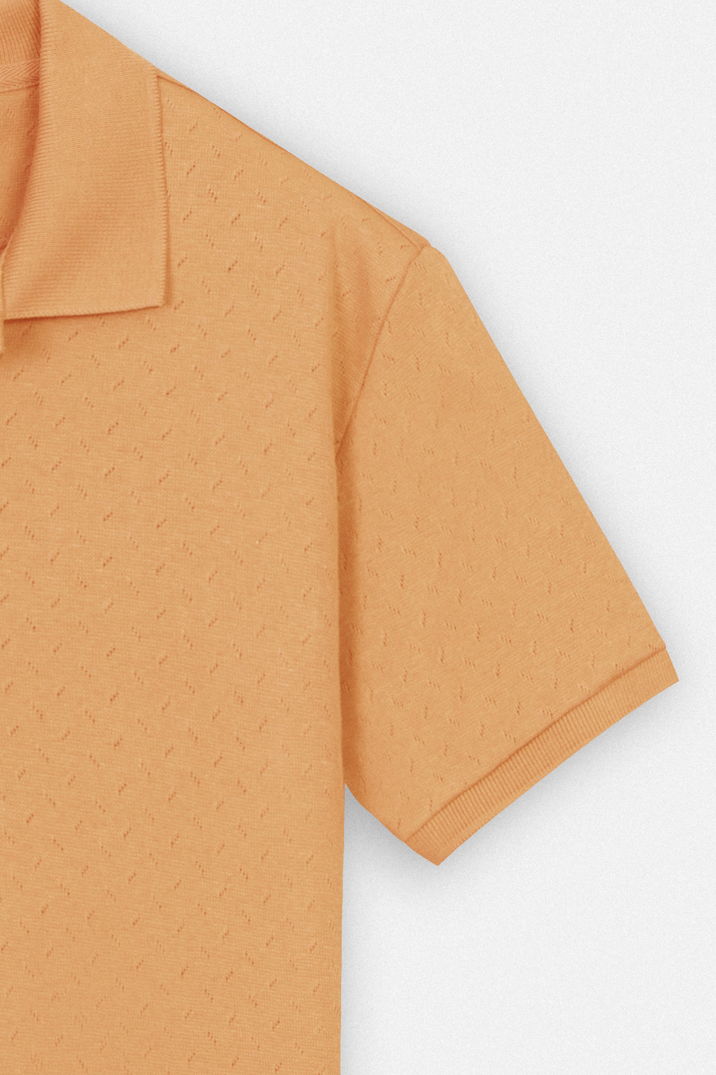 Jacquard Pique Basic Orange Polo