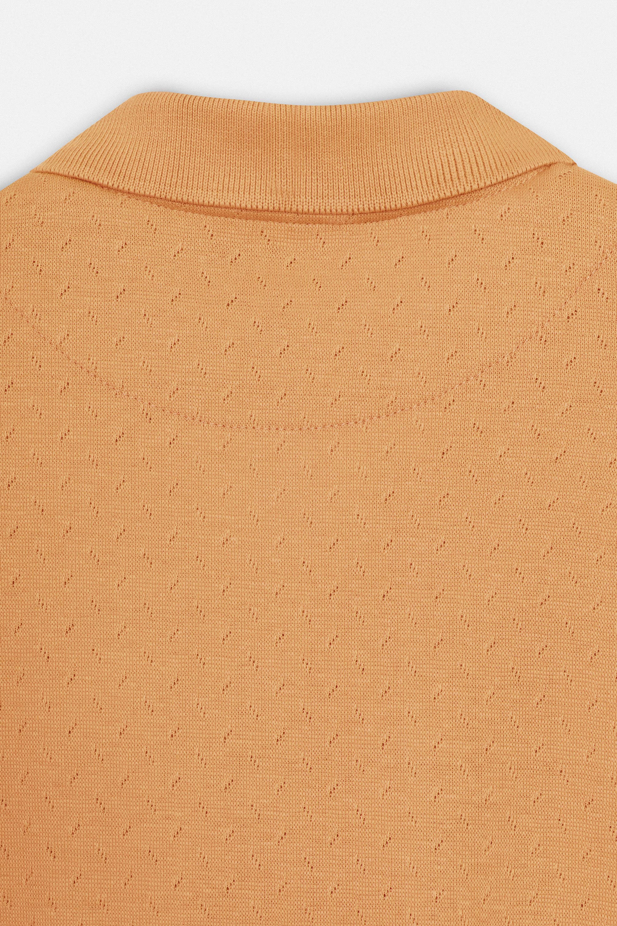 Jacquard Pique Basic Orange Polo