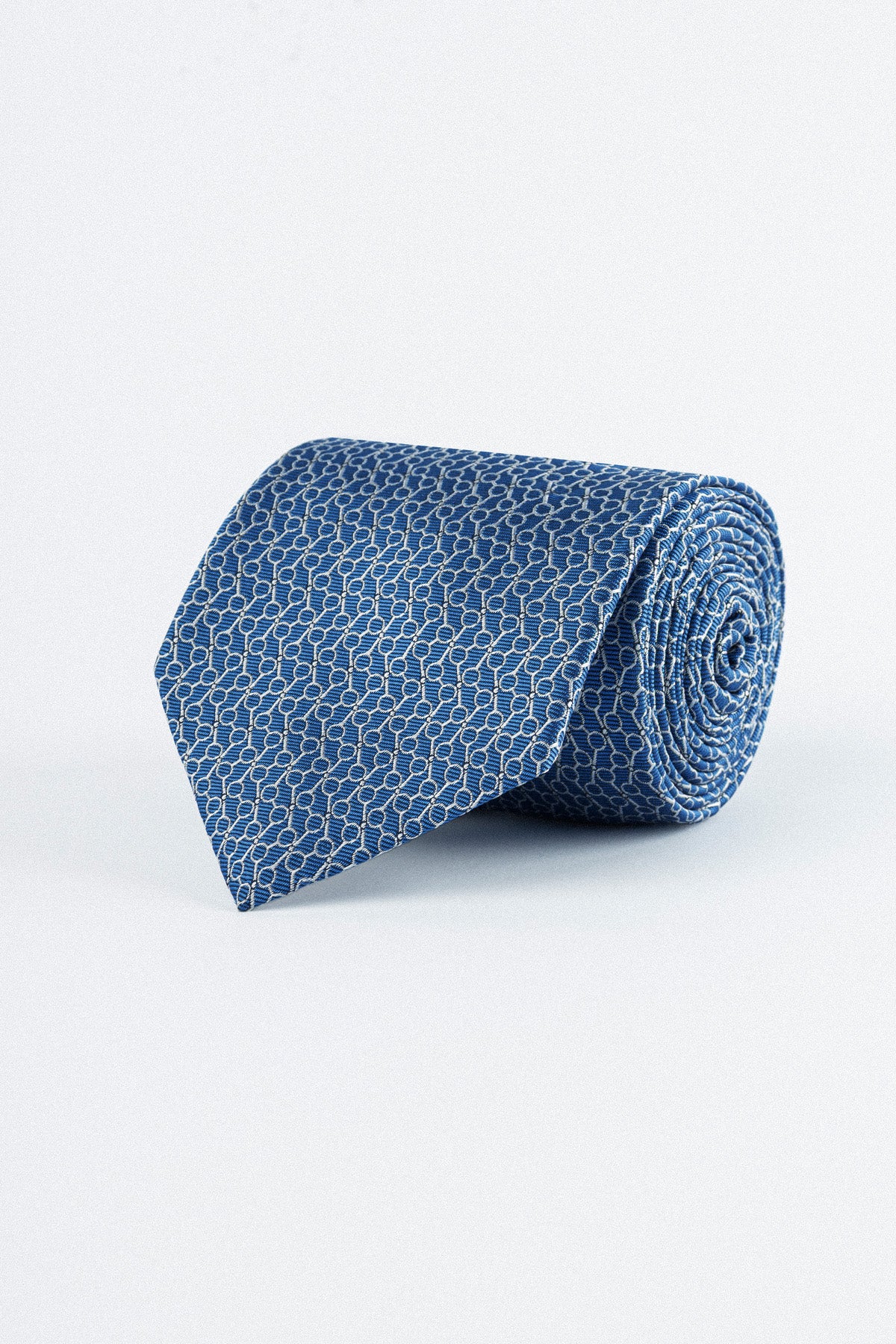 Jacquard Blue Necktie with Handkerchief